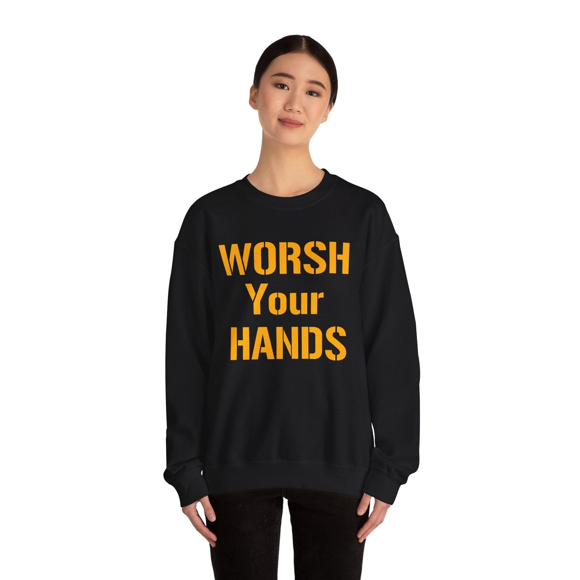 Worsh Your Hands Sweatshirt - Pittsburgh Saying Crewneck Sweatshirt Yinzergear