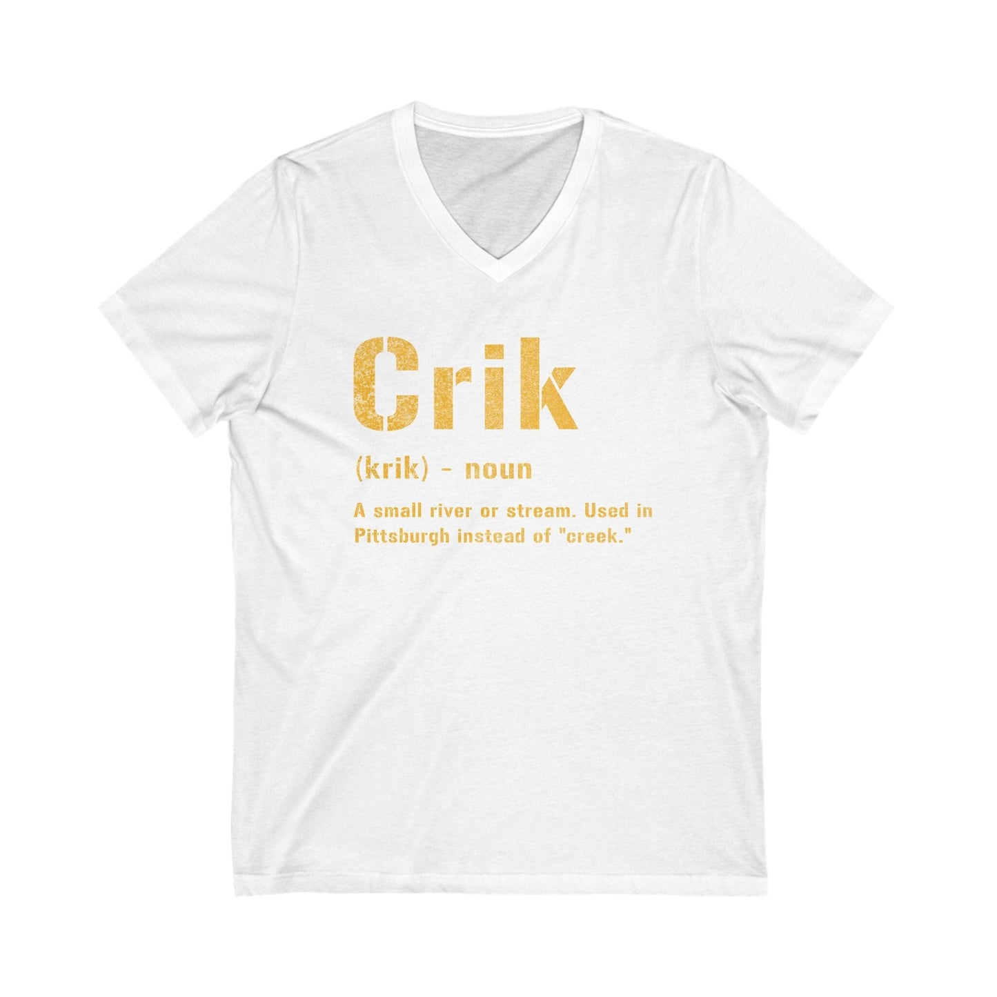 Crik Pittsburgh Shirt - Pittsburghese Tee V-neck Printify S White