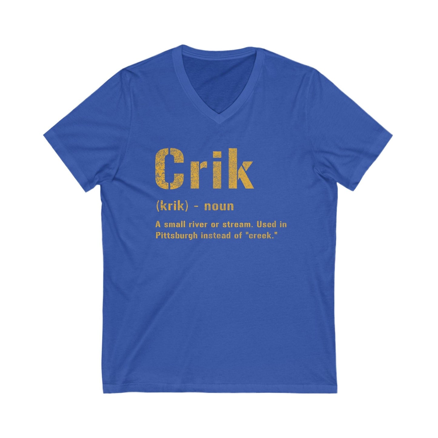 Crik Pittsburgh Shirt - Pittsburghese Tee V-neck Printify S True Royal