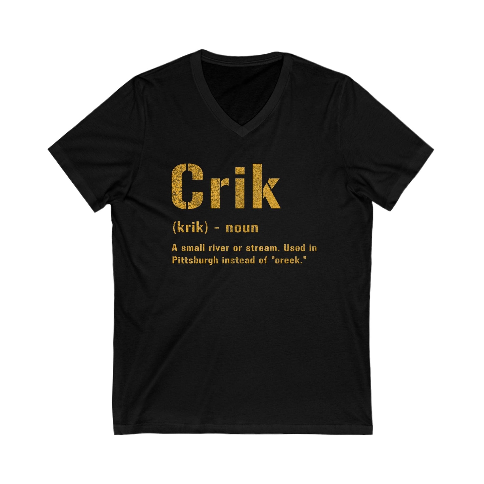 Crik Pittsburgh Shirt - Pittsburghese Tee V-neck Printify S Black