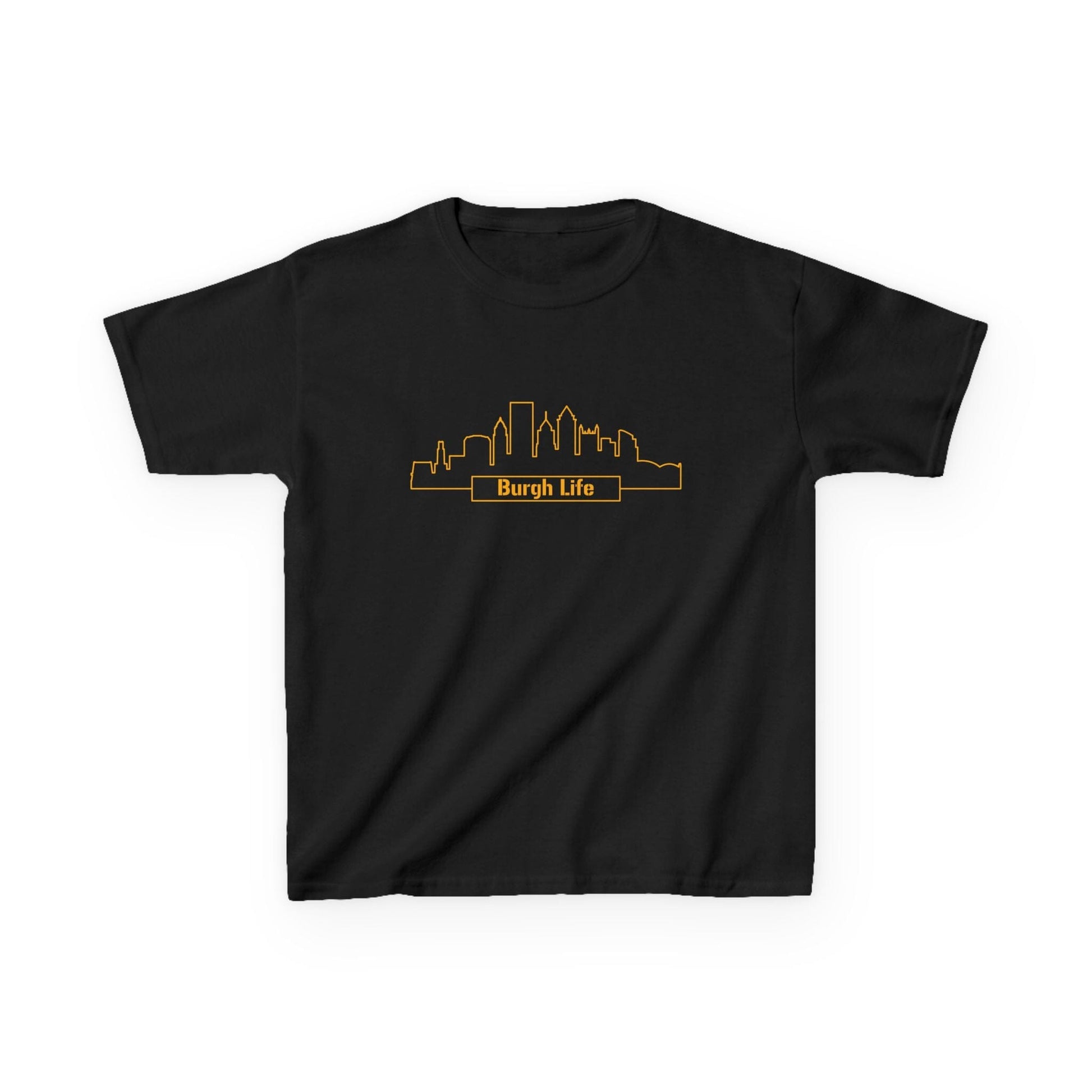 Burgh Life Kids Tee - Pittsburgh Skyline Shirt - Steel City Kids clothes Printify Black XS