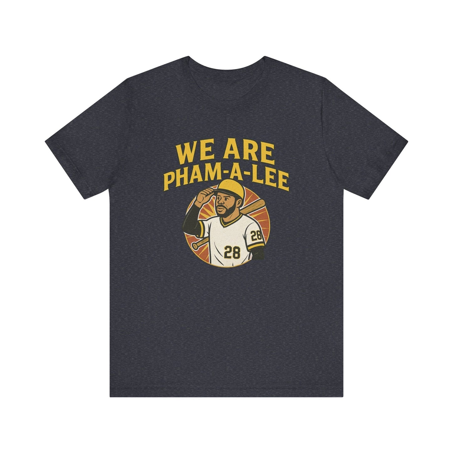 We Are Pham-a-Lee T-Shirt – Tommy Pham Baseball Fan Shirt - Pittsburgh Pirates 1979 Throwback Shirt T-Shirt Yinzergear Heather Navy S