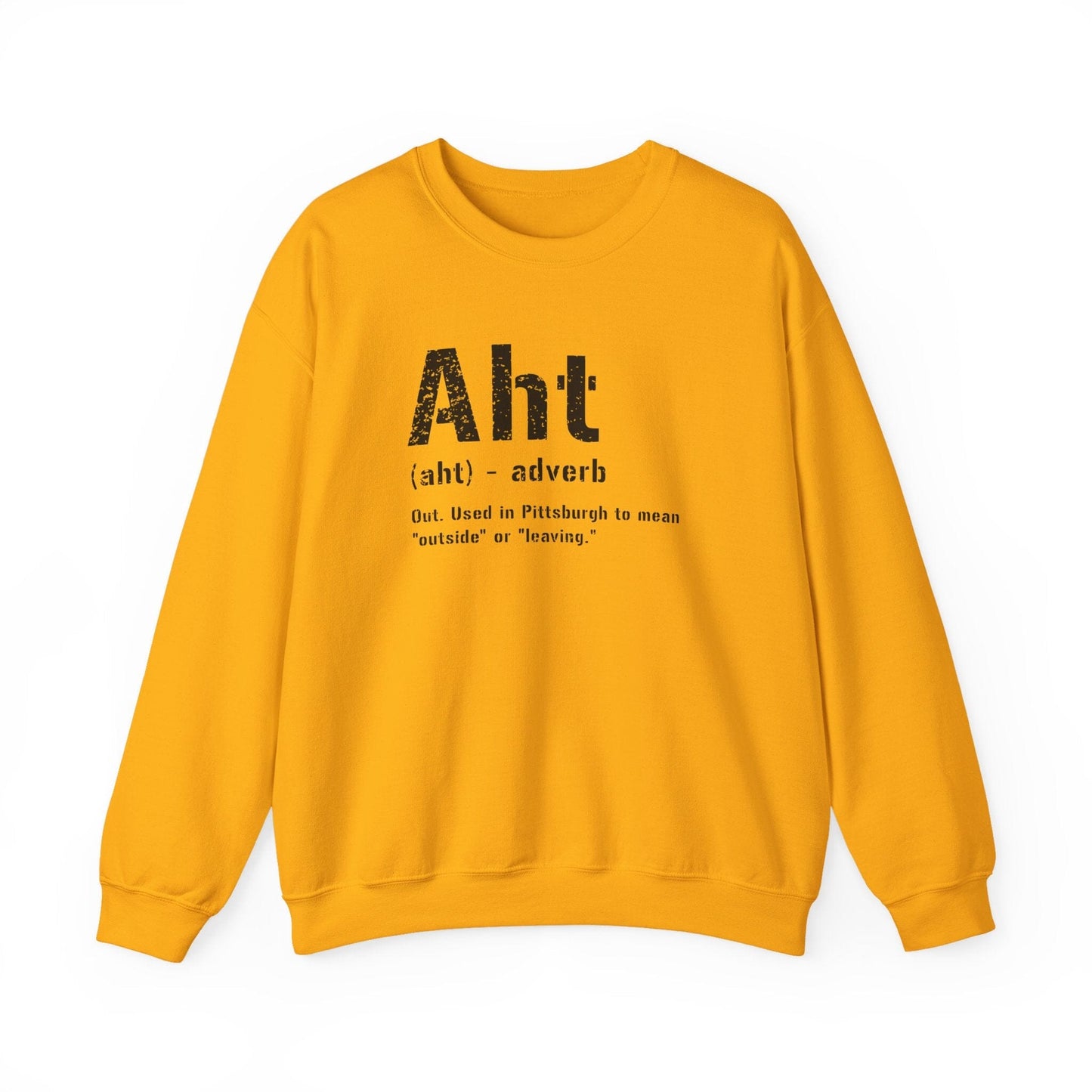 Aht Sweatshirt - Pittsburghese Crewneck Sweatshirt Yinzergear S Gold