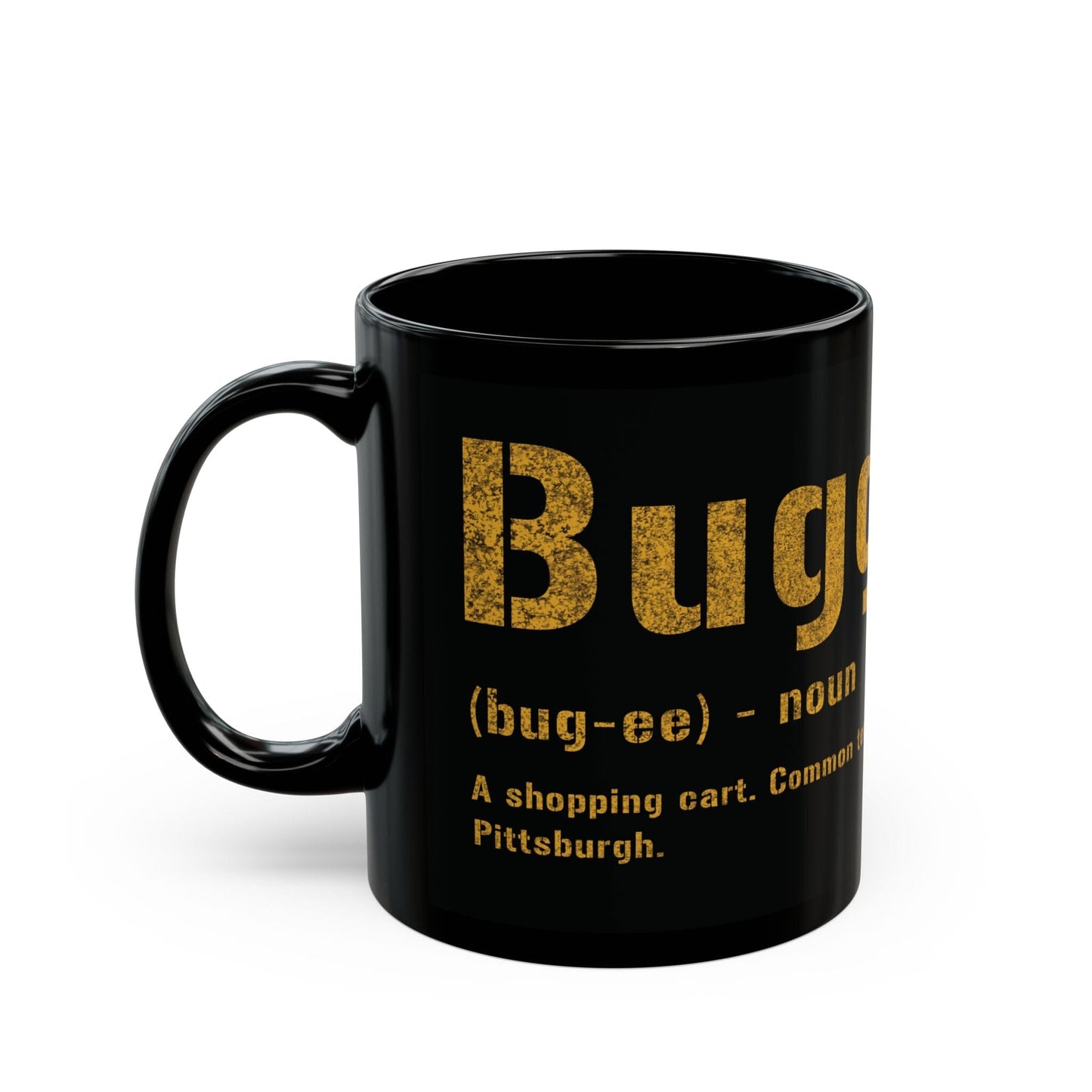 Buggy Pittsburghese Definition Coffee Mug – Black & Gold 11oz & 15oz Yinzer Mug | Funny Steel City Gift Mug Printify 11oz