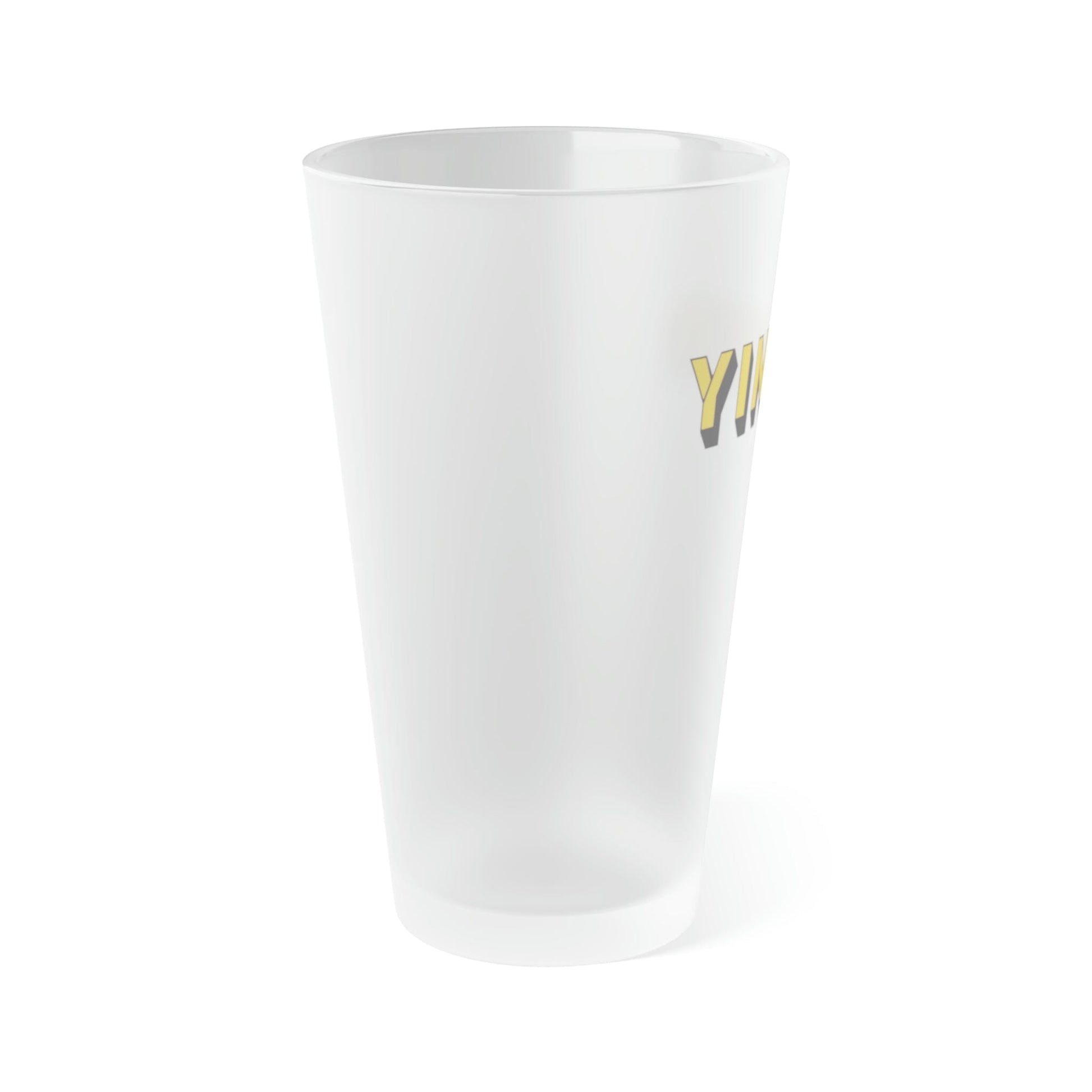 Yinzer Frosted Pint Glass, Personalized or Plain,16oz Yinzer Beer Mug, Steel City Beer, Pittsburgh Drinkware, 412 Yinzer, Burgh Glass Mug Printify