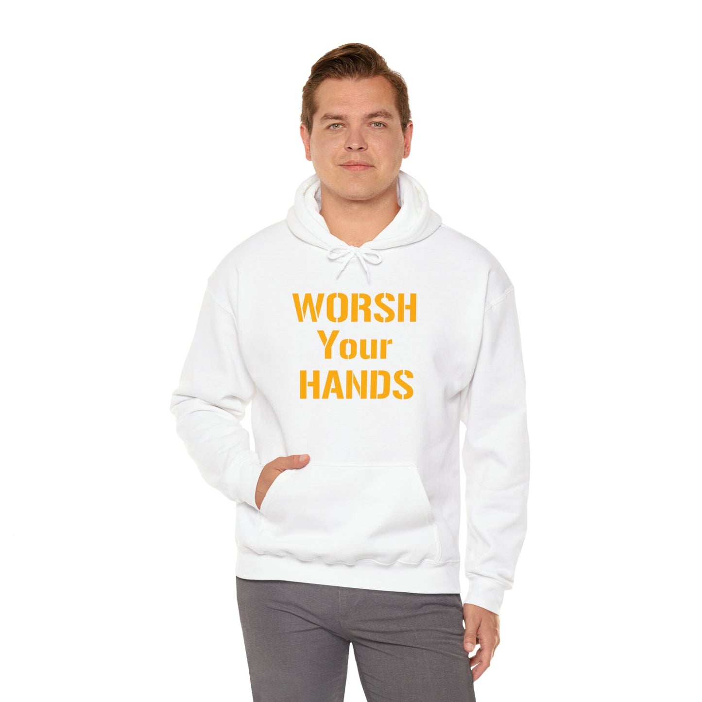 Worsh Your Hards Hoodie Hoodie Printify