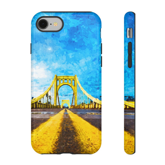 Pittsburgh Bridge Phone Case - Watercolor Tough Case Phone Case Printify iPhone 8 Glossy