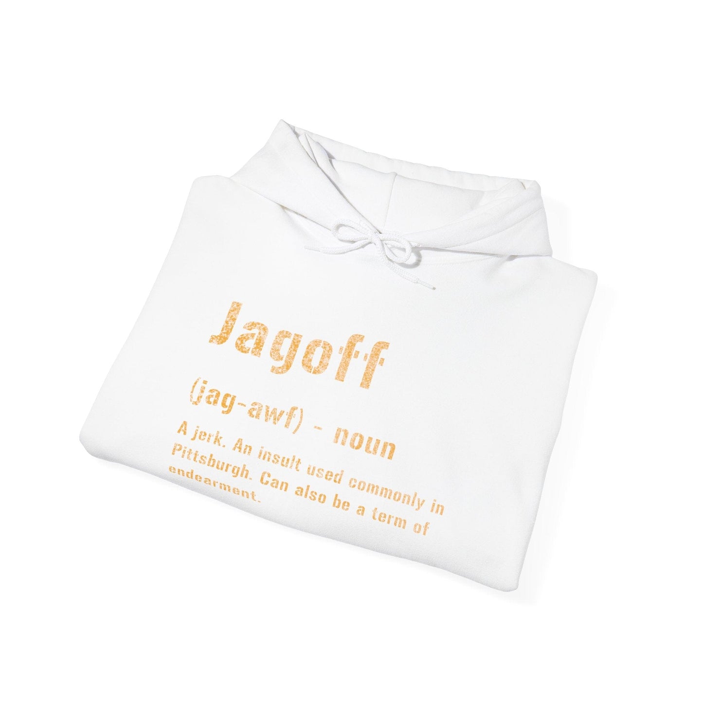 Jagoff Pittsburghese Definition Hoodie – Yinzer Sweatshirt | Unisex Black and Gold Pullover Hoodie Yinzergear