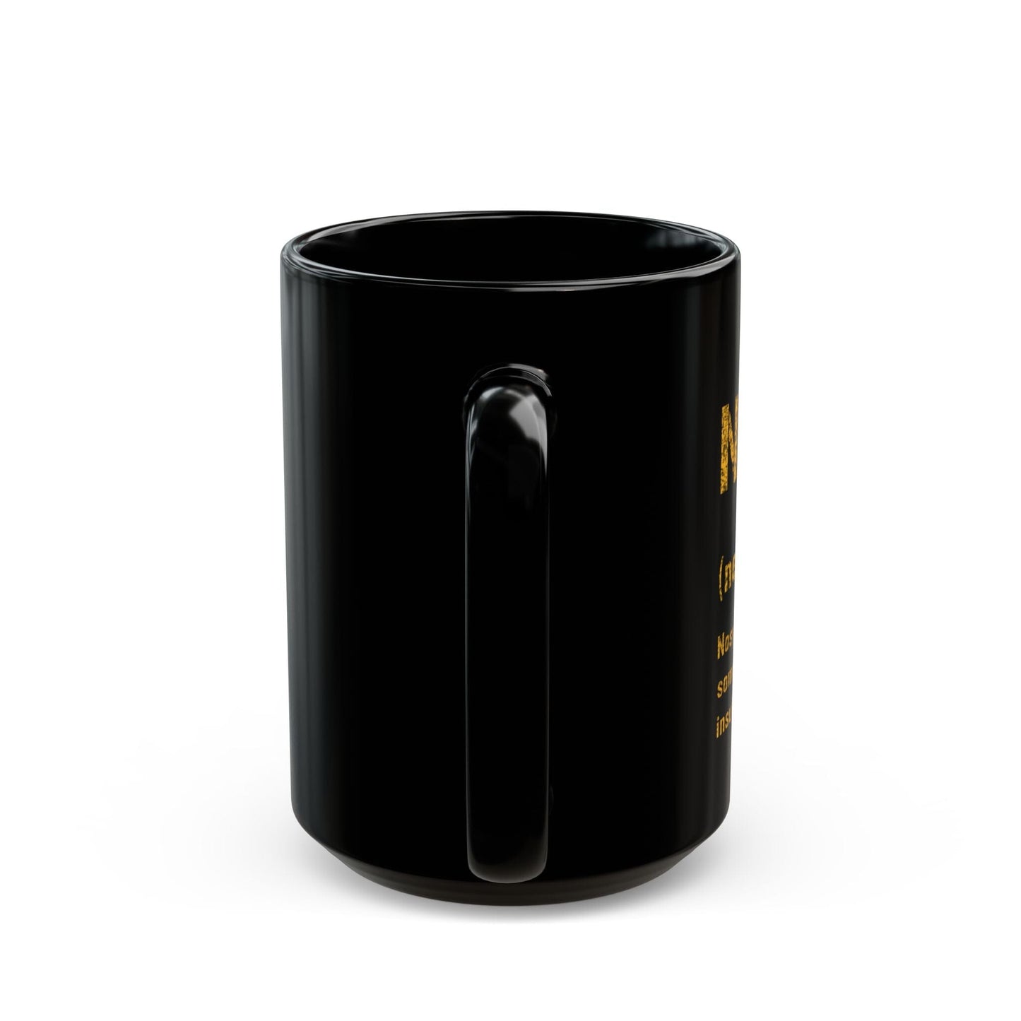 Nebby Coffee Mug Pittsburghese - Pittsburgheese Style - Black and Gold 11oz Mug - Great Gift for Yinzers! Mug Printify