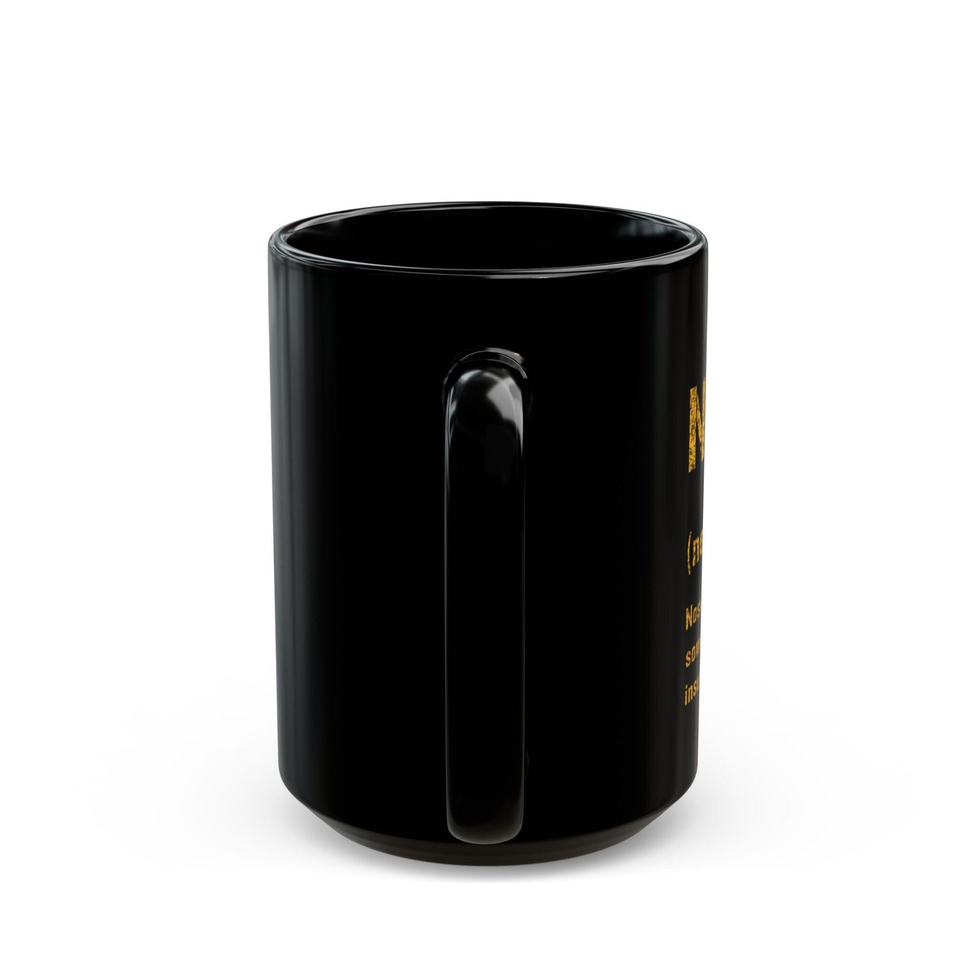 Nebby Coffee Mug Pittsburghese - Pittsburgheese Style - Black and Gold 11oz Mug - Great Gift for Yinzers! Mug Printify