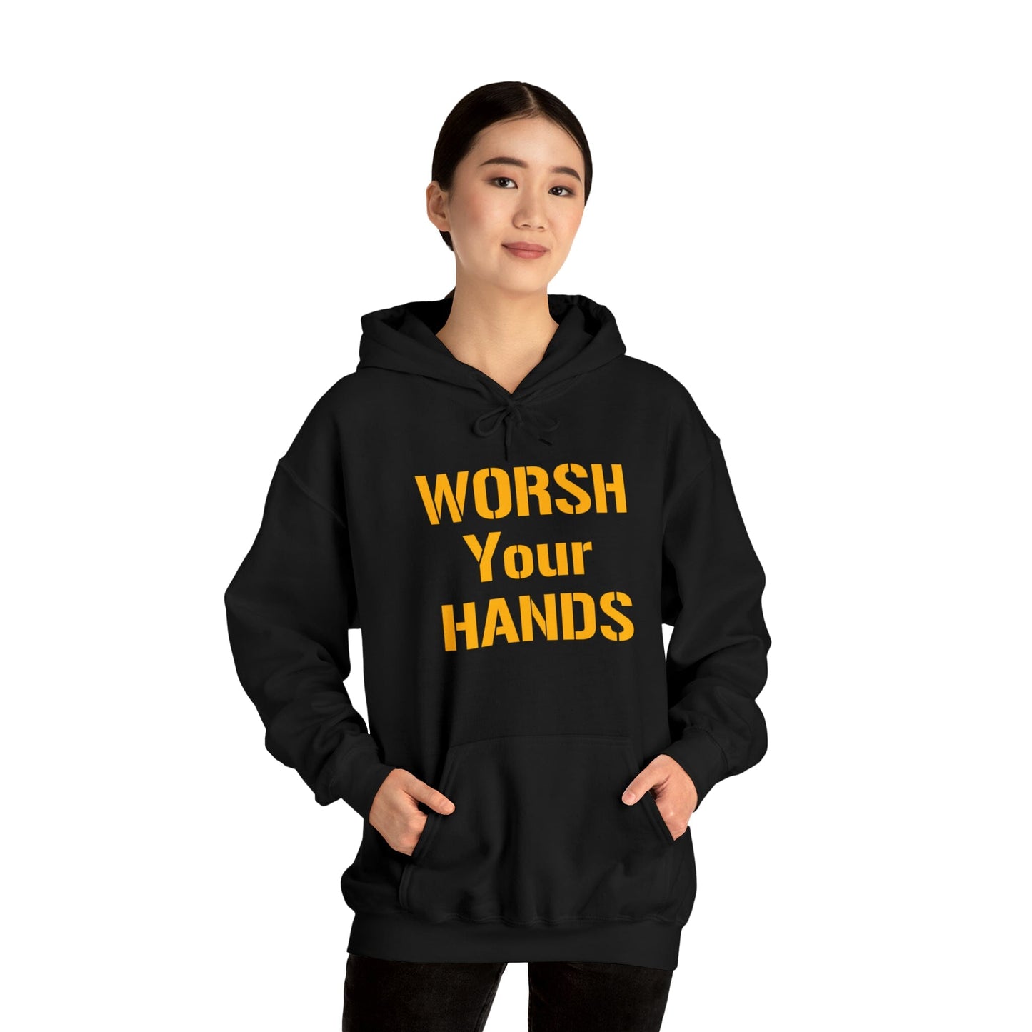 Worsh Your Hards Hoodie Hoodie Printify