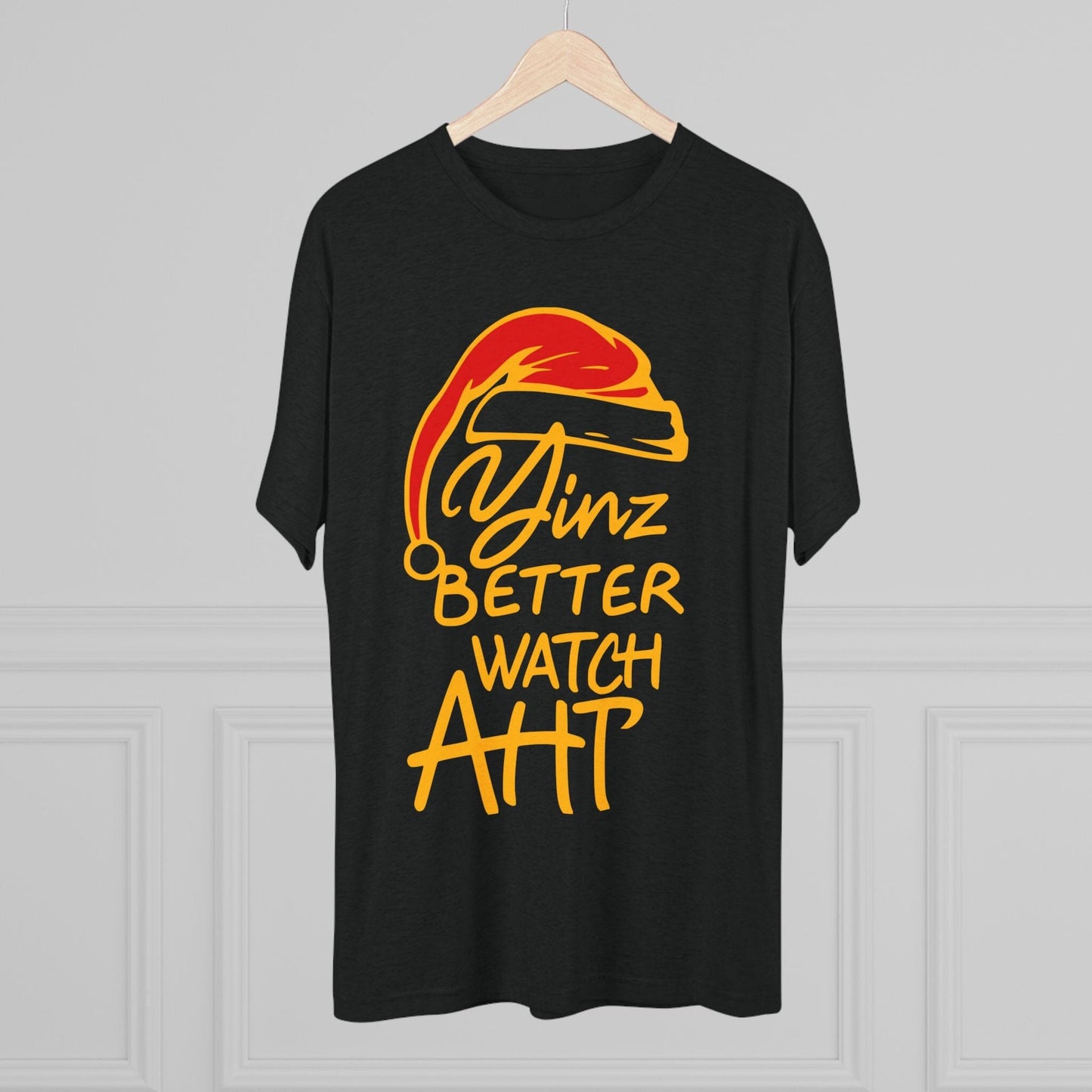 Yinz Better Watch Aht Tri-Blend Tee - Pittsburgh Christmas T-Shirt Printify