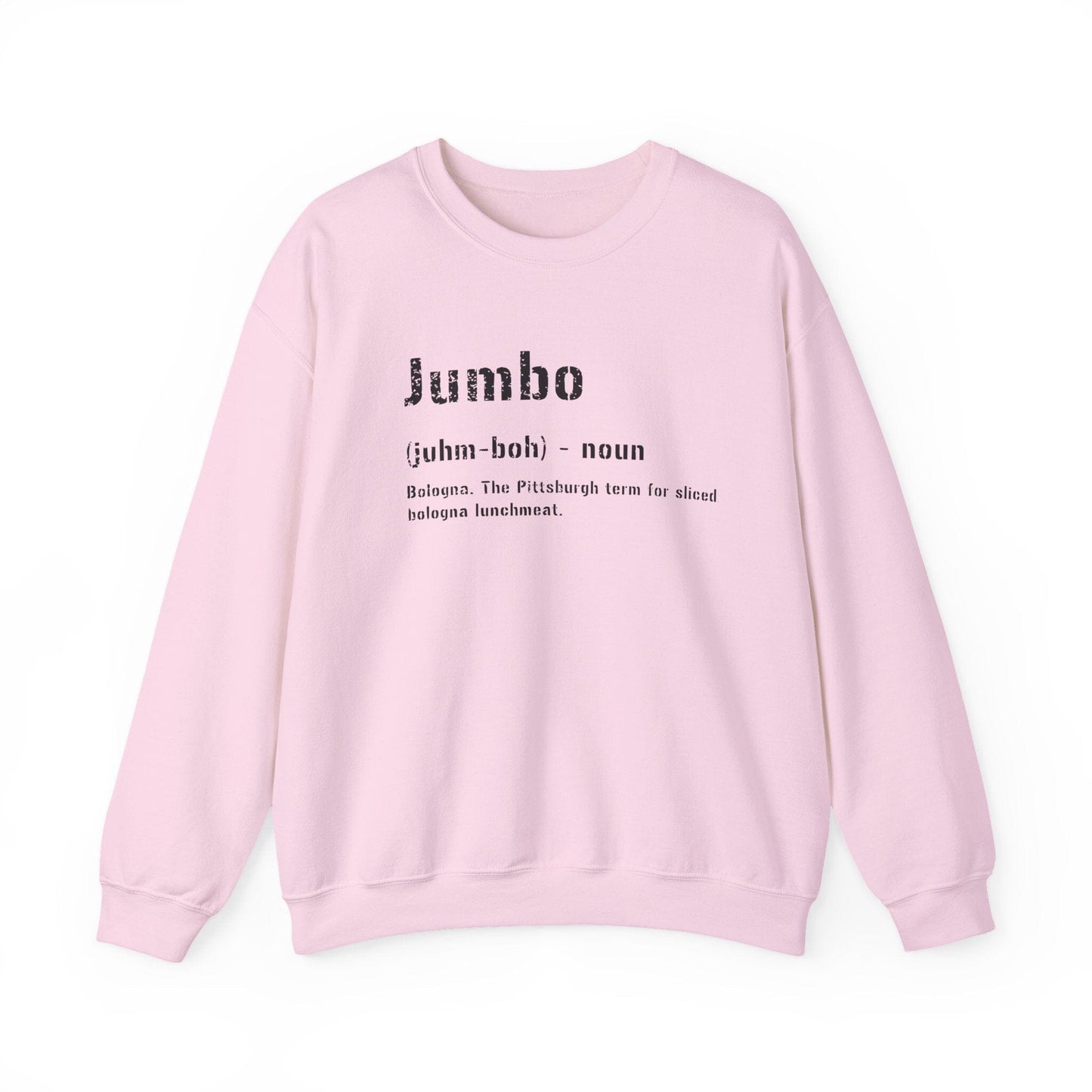 Jumbo Definition Sweatshirt - Pittsburghese Crewneck Sweatshirt Yinzergear S Light Pink