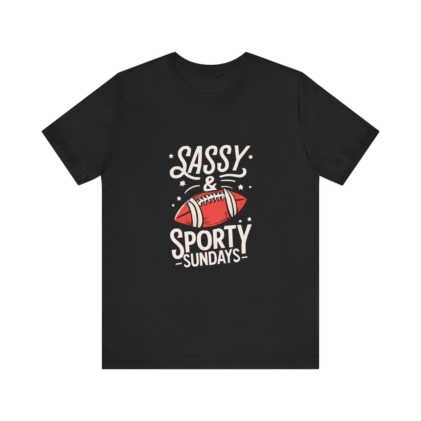 Football Sunday Tee - Sassy Sporty Game Day Shirt T-Shirt Printify Black XS