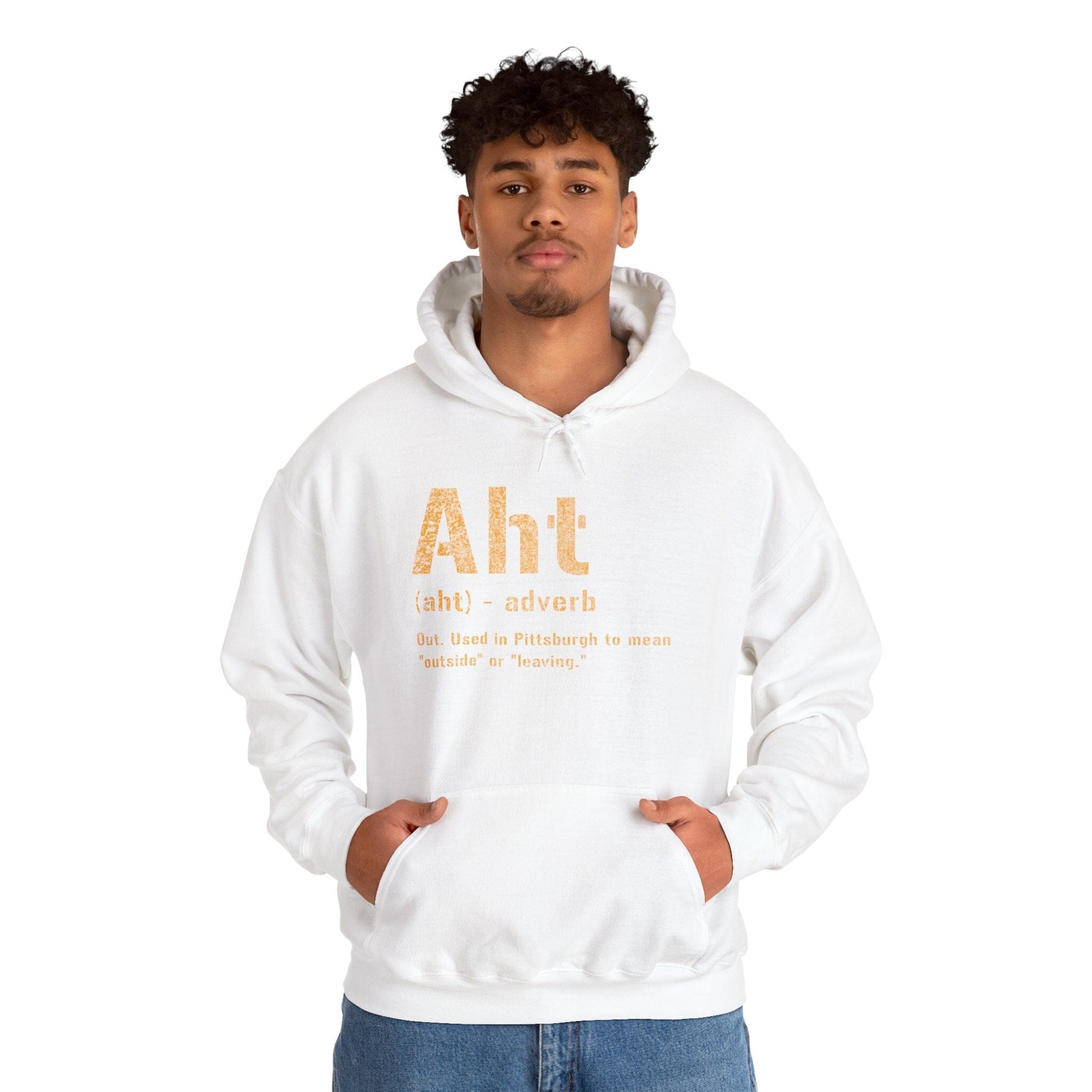 Aht Hoodie - Pittsburghese Definition - Steel City Humor Hoodie Printify