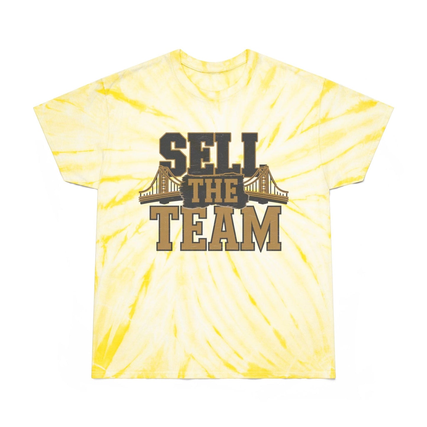 Sell The Team Tie-Dye Shirt | Pittsburgh Baseball Yinzer Tee | Black & Gold Cyclone Tie-Dye | Burgh Baseball Gift T-Shirt Yinzergear Pale Yellow S