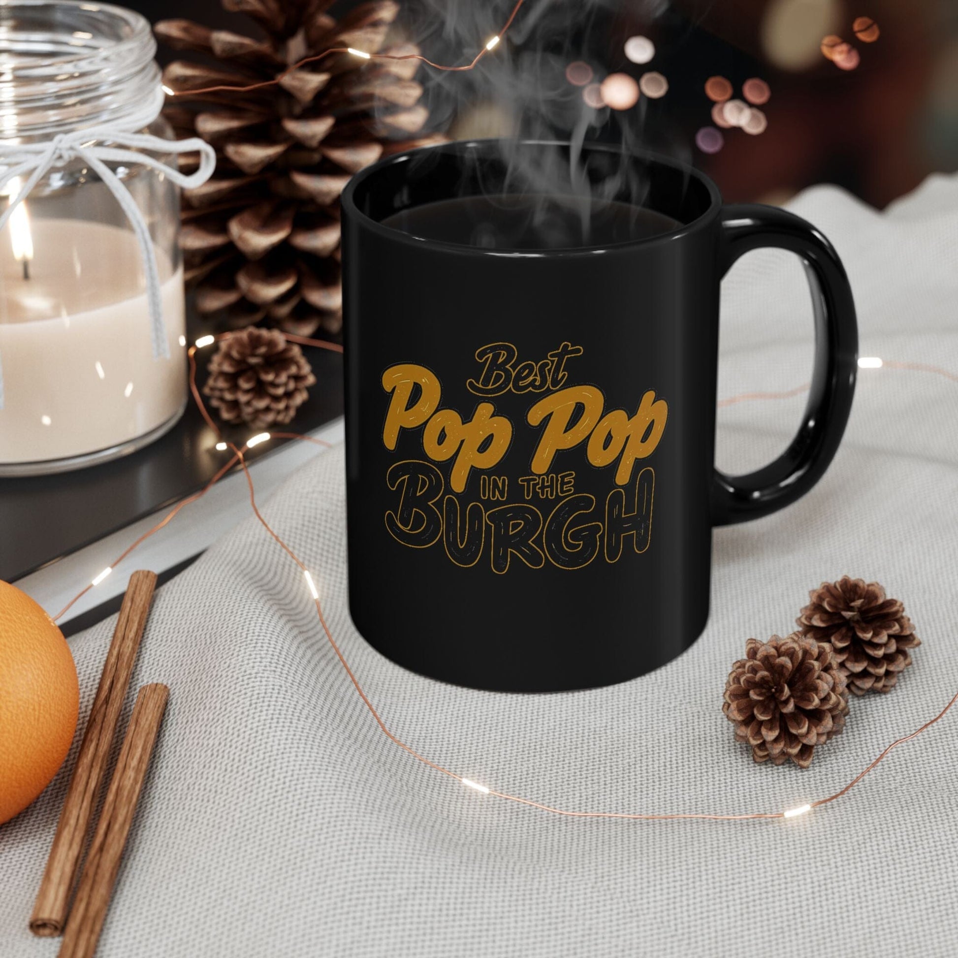 Pop Pop Coffee Mug - Pittsburgh Grandpa Gift - 11oz 15oz Mug Yinzergear