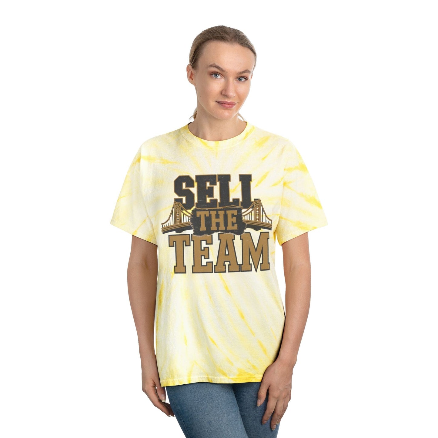 Sell The Team Tie-Dye Shirt | Pittsburgh Baseball Yinzer Tee | Black & Gold Cyclone Tie-Dye | Burgh Baseball Gift T-Shirt Yinzergear