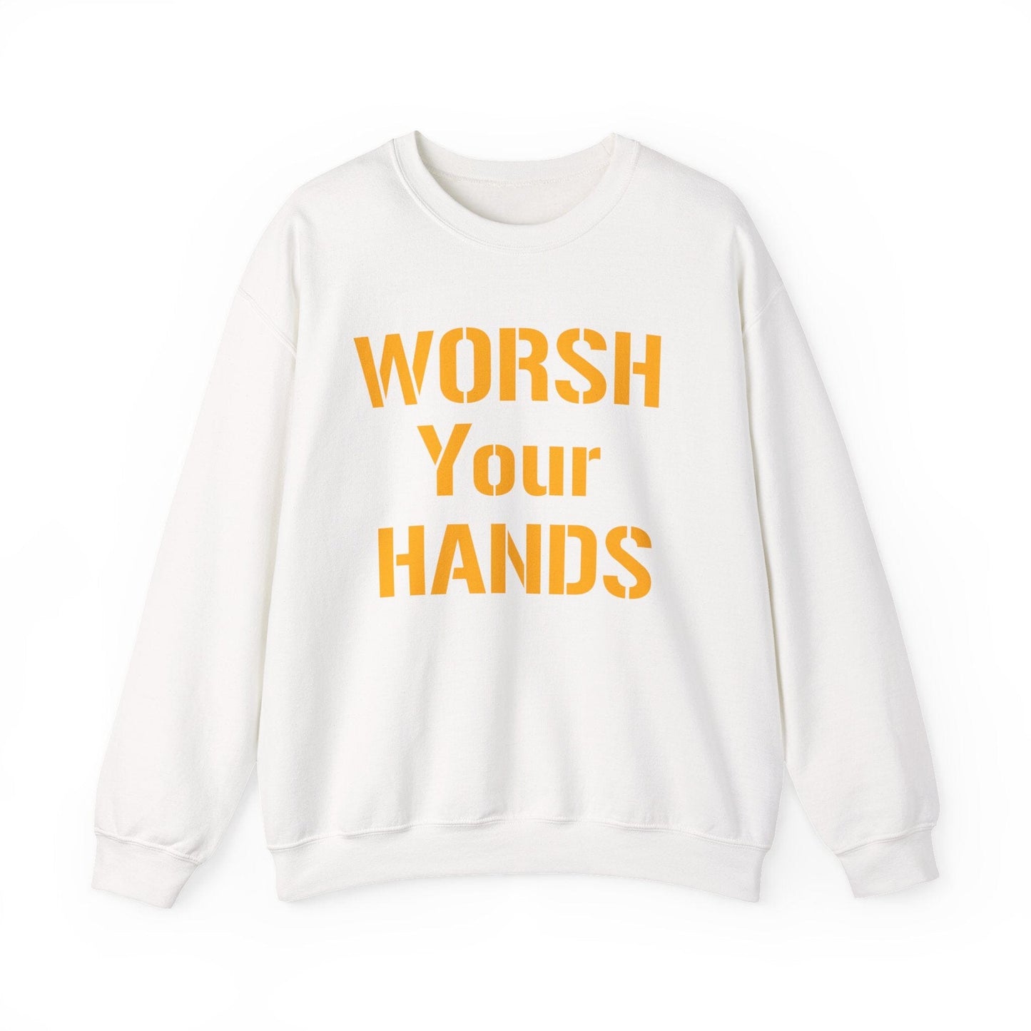 Worsh Your Hands Sweatshirt - Pittsburgh Saying Crewneck Sweatshirt Yinzergear S White