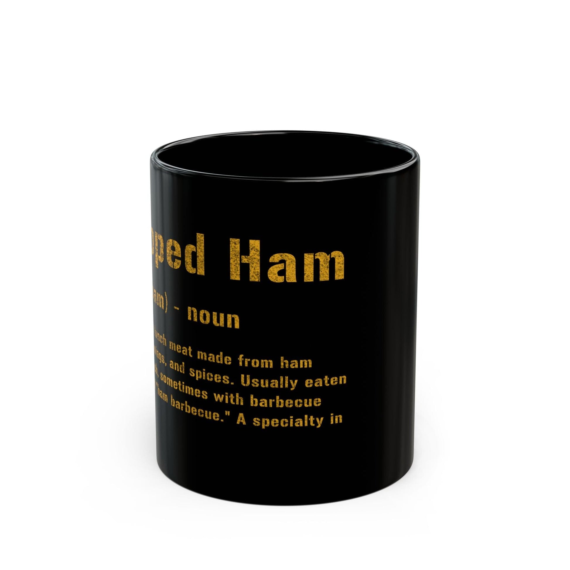 Chipped Ham Pittsburghese Coffee Mug – Black & Gold 11oz & 15oz Ceramic Mug |Yinzer Gift | Microwave & Dishwasher Safe Mug Printify