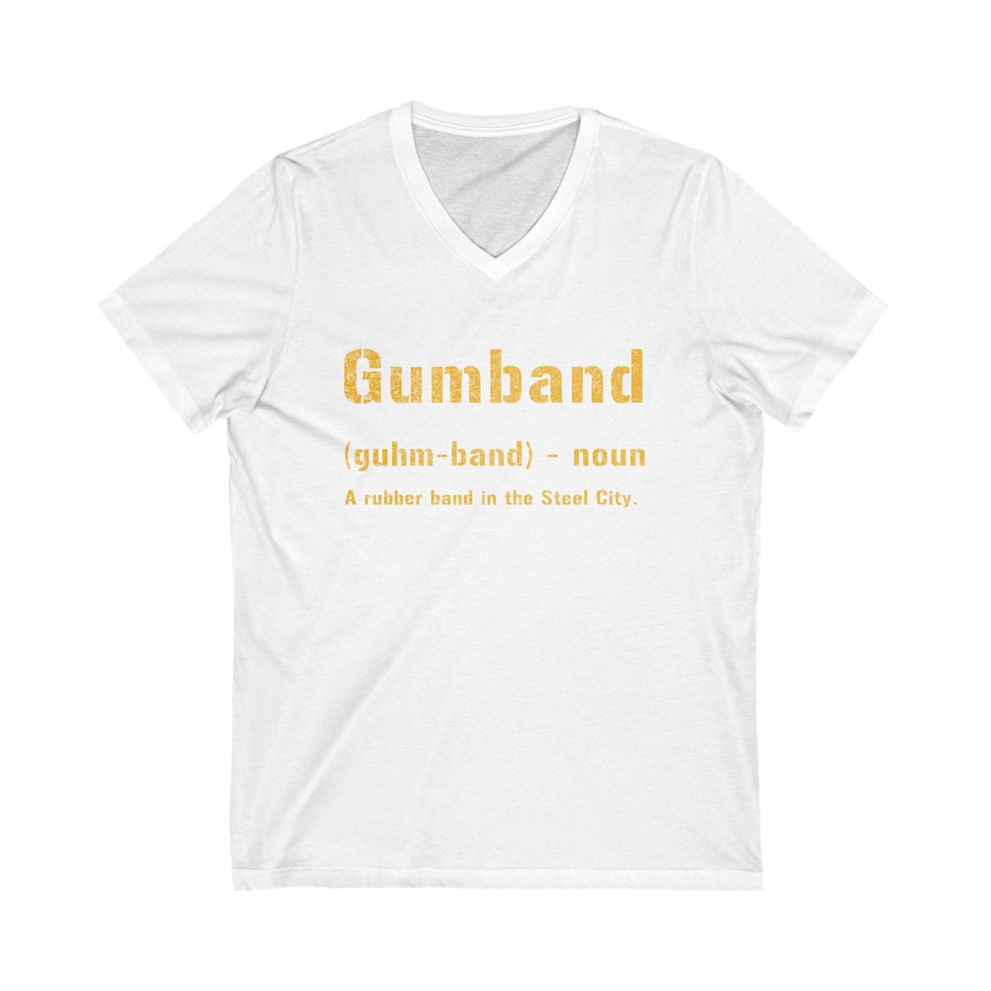 Gumband V-Neck Tee - Pittsburghese Sweatshirt V-neck Printify S White