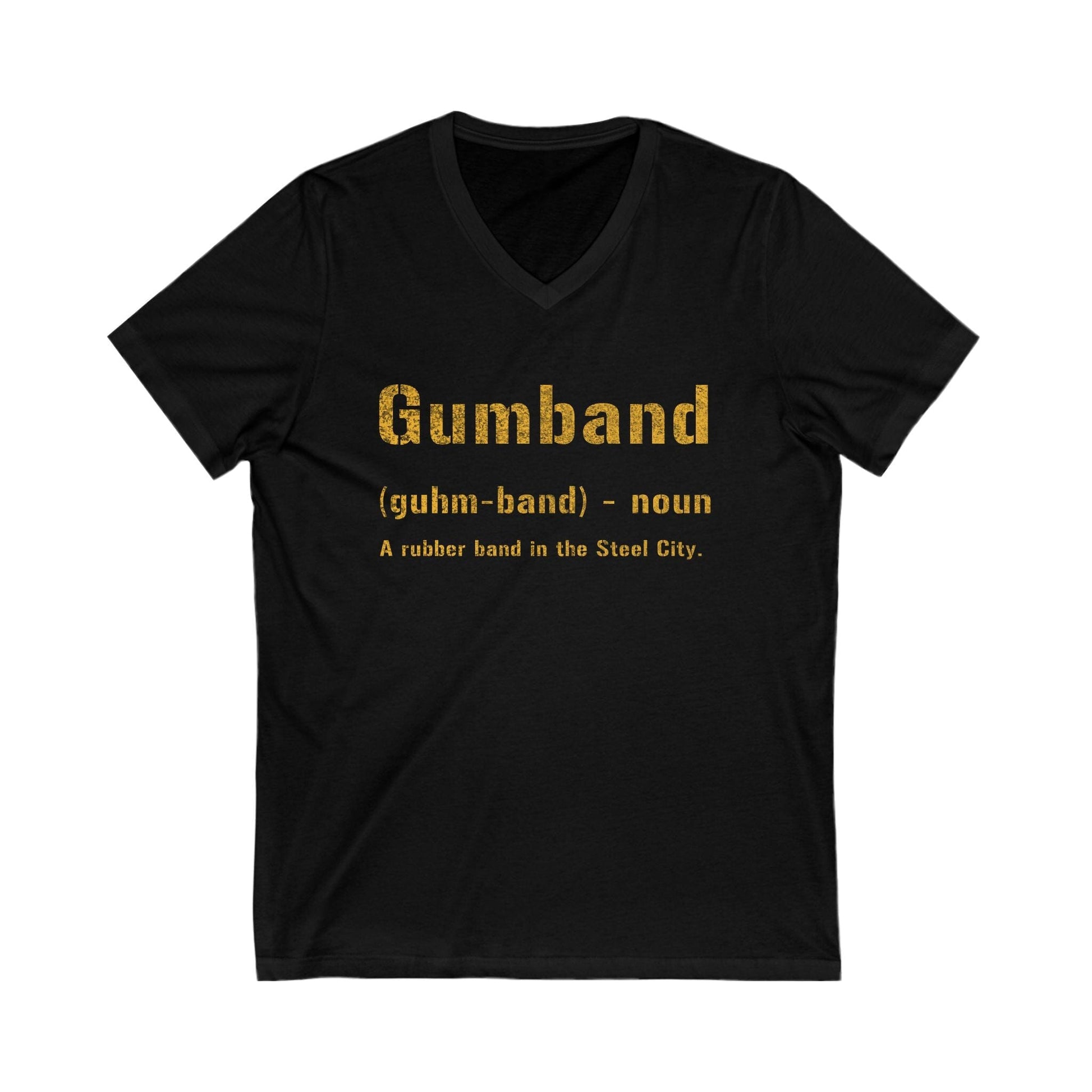 Gumband V-Neck Tee - Pittsburghese Sweatshirt V-neck Printify S Black