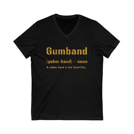 Gumband V-Neck Tee - Pittsburghese Sweatshirt V-neck Printify S Black