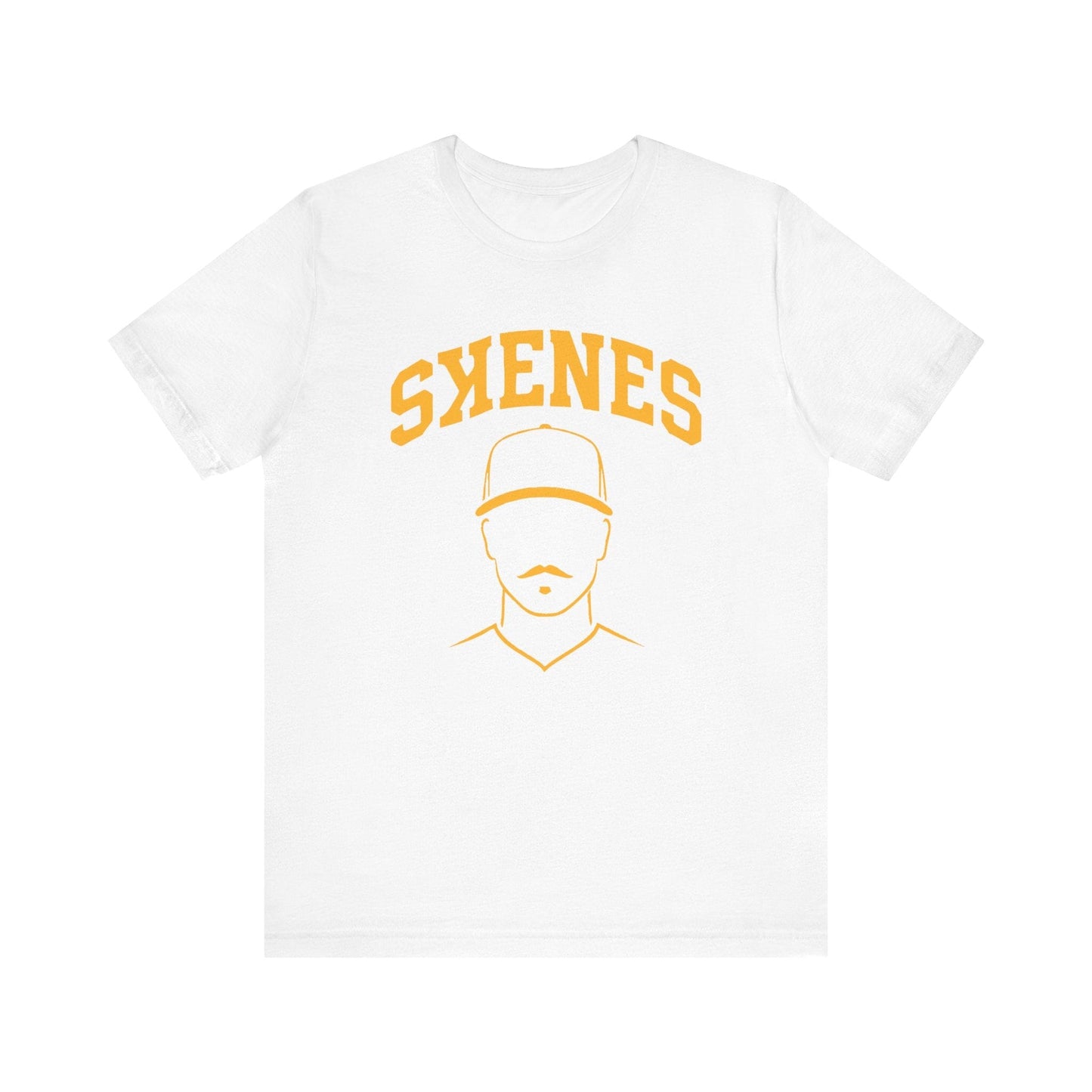 Paul Skenes Mustache Tee – Pittsburgh Baseball Shirt in Black and Gold | Unisex Fan Apparel T-Shirt Yinzergear White XS