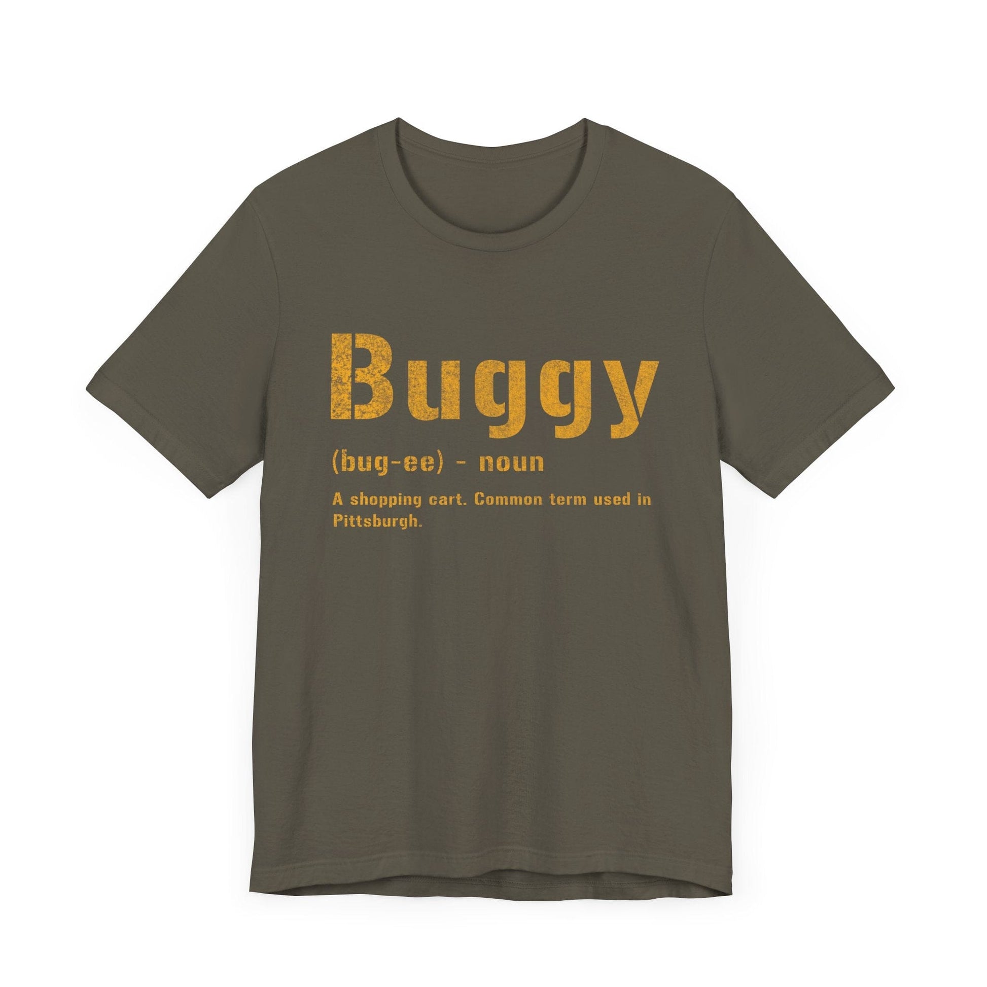 Buggy Pittsburghese Definition T-Shirt – Black & Gold Yinzer Shirt | Steel City Apparel | Funny Pittsburgh Gift for Dad or Burgh Lovers T-Shirt Printify