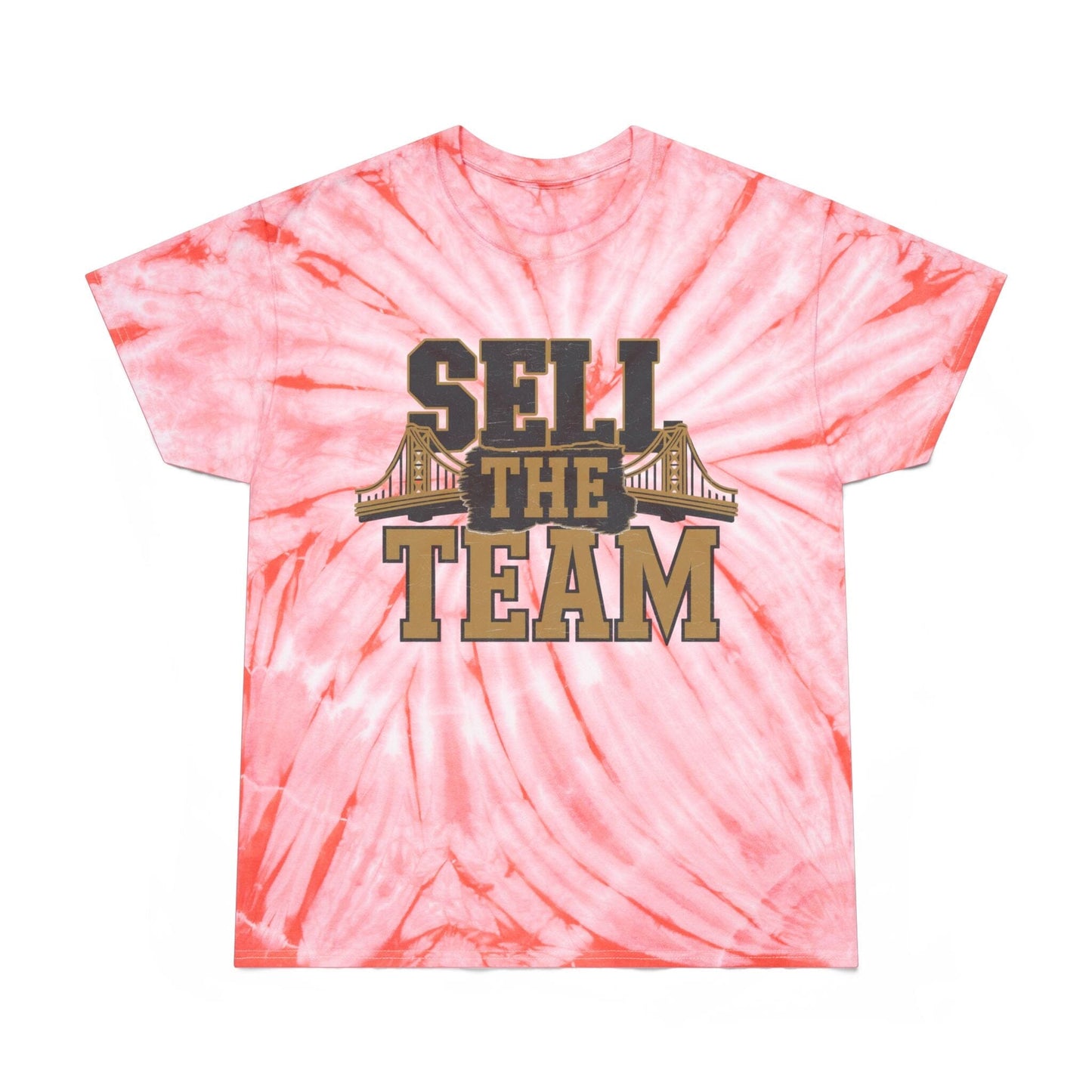 Sell The Team Tie-Dye Shirt | Pittsburgh Baseball Yinzer Tee | Black & Gold Cyclone Tie-Dye | Burgh Baseball Gift T-Shirt Yinzergear Coral S