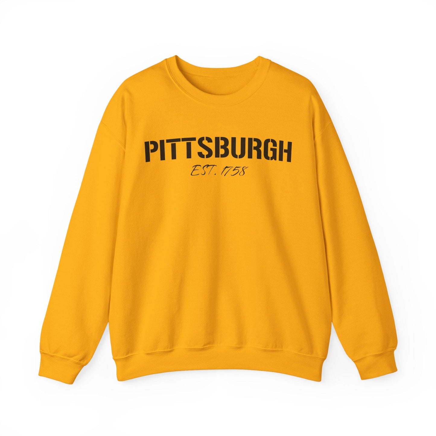 Pittsburgh EST 1758 Sweatshirt - Steel City Crewneck Sweatshirt Yinzergear S Gold