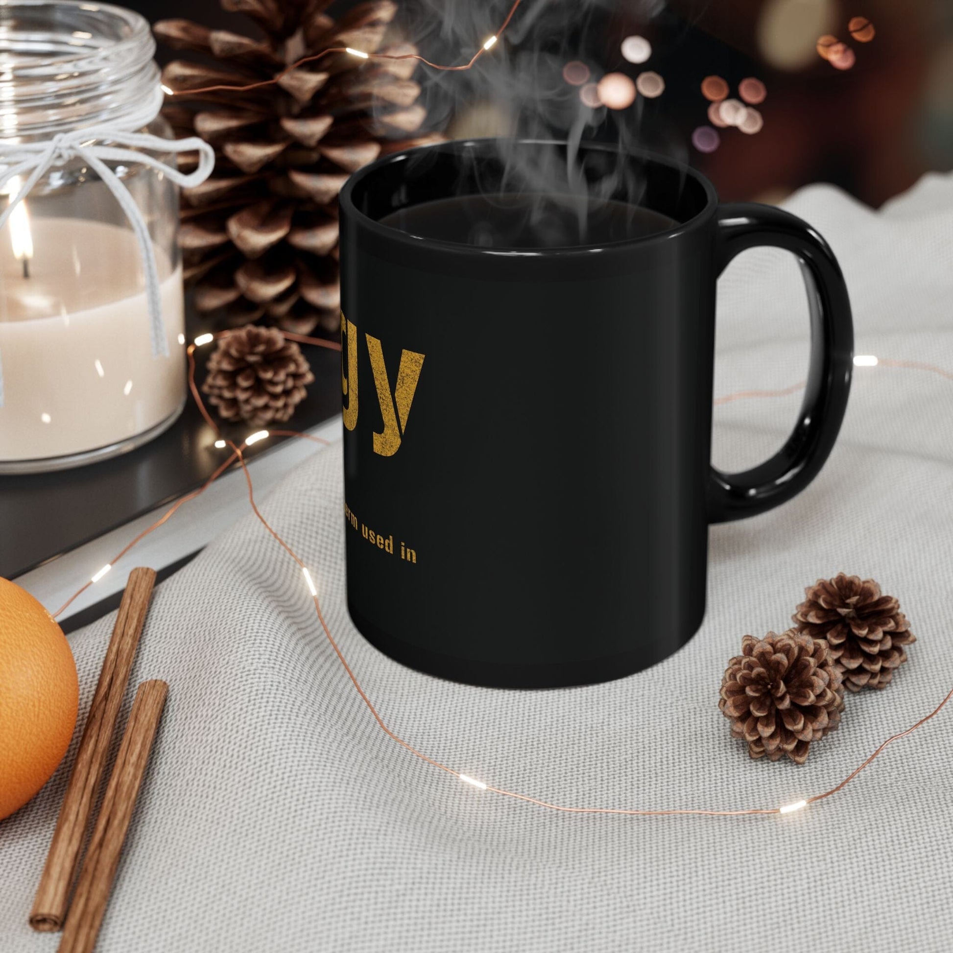 Buggy Pittsburghese Definition Coffee Mug – Black & Gold 11oz & 15oz Yinzer Mug | Funny Steel City Gift Mug Printify