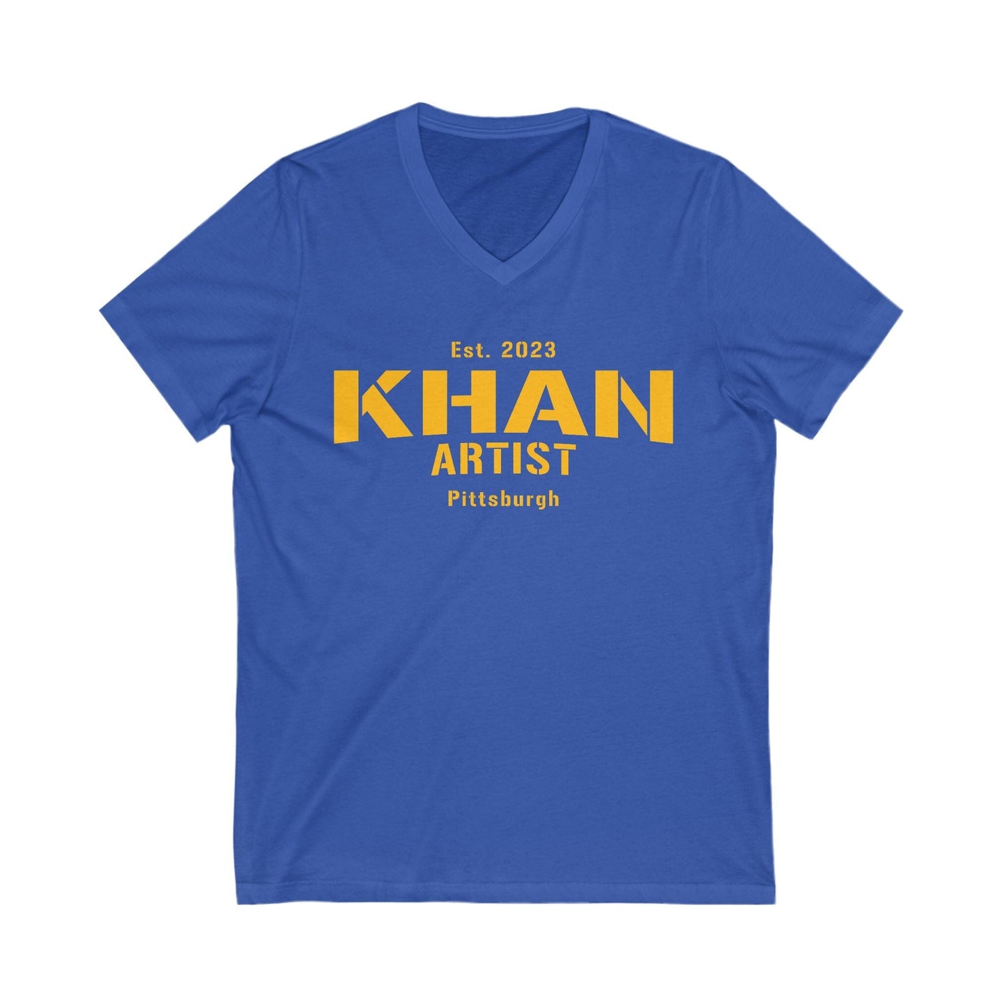 Khan Artist V-Neck Tee - Pittsburgh Creative Shirt V-neck Printify S True Royal
