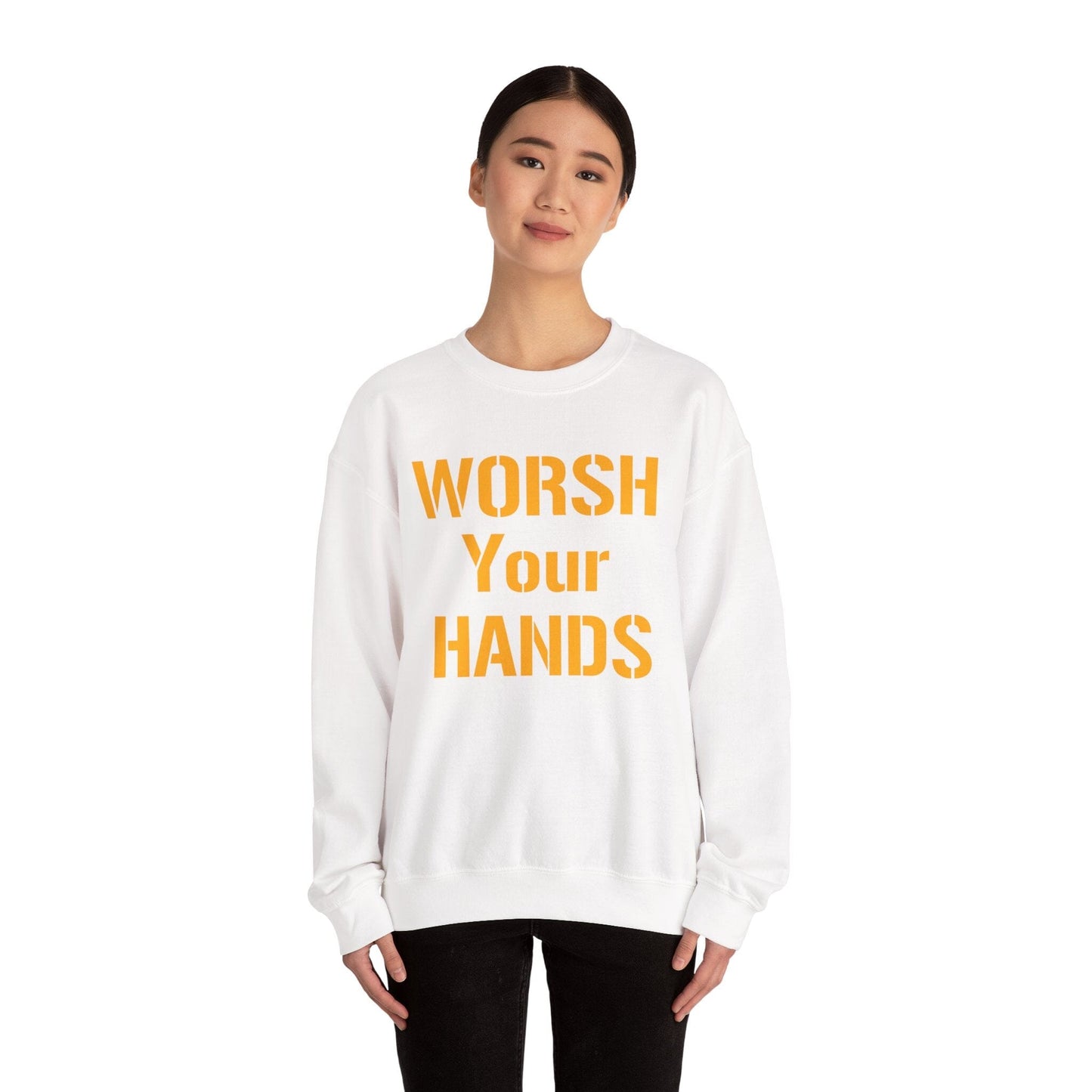 Worsh Your Hands Sweatshirt - Pittsburgh Saying Crewneck Sweatshirt Yinzergear