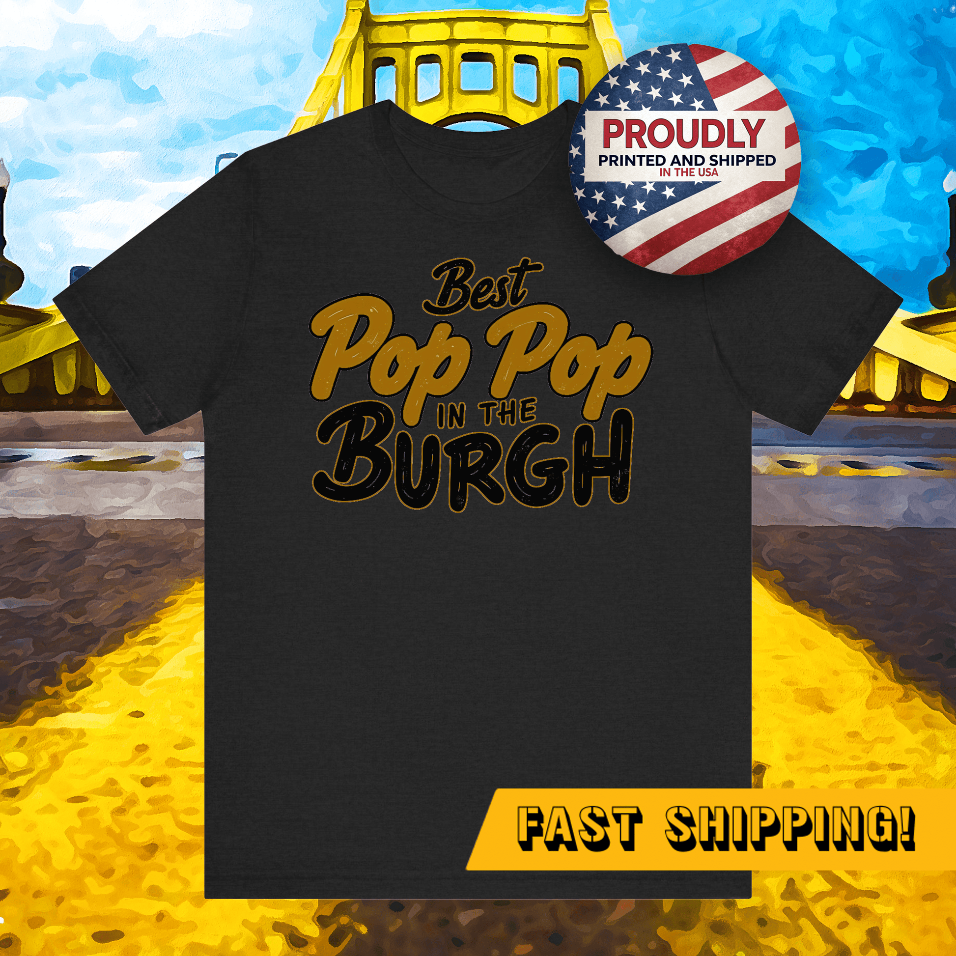 Pop Pop Tri-Blend Tee - Pittsburgh Grandpa Gift - Burgh T-Shirt Printify