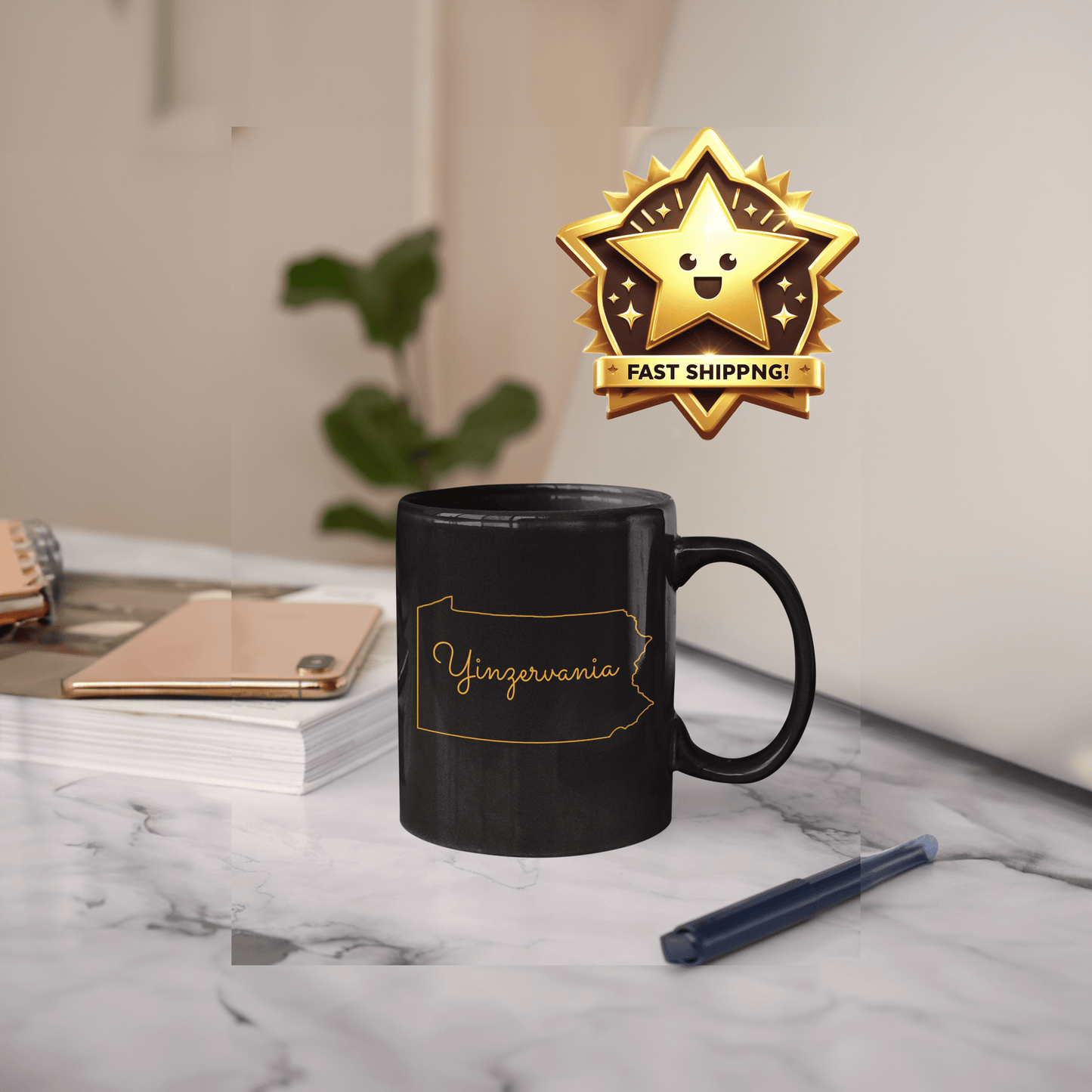 Yinzervania Pittsburghese Definition Coffee Mug – 11oz & 15oz Black and Gold | Dishwasher Safe | Perfect Yinzer Gift Mug Printify