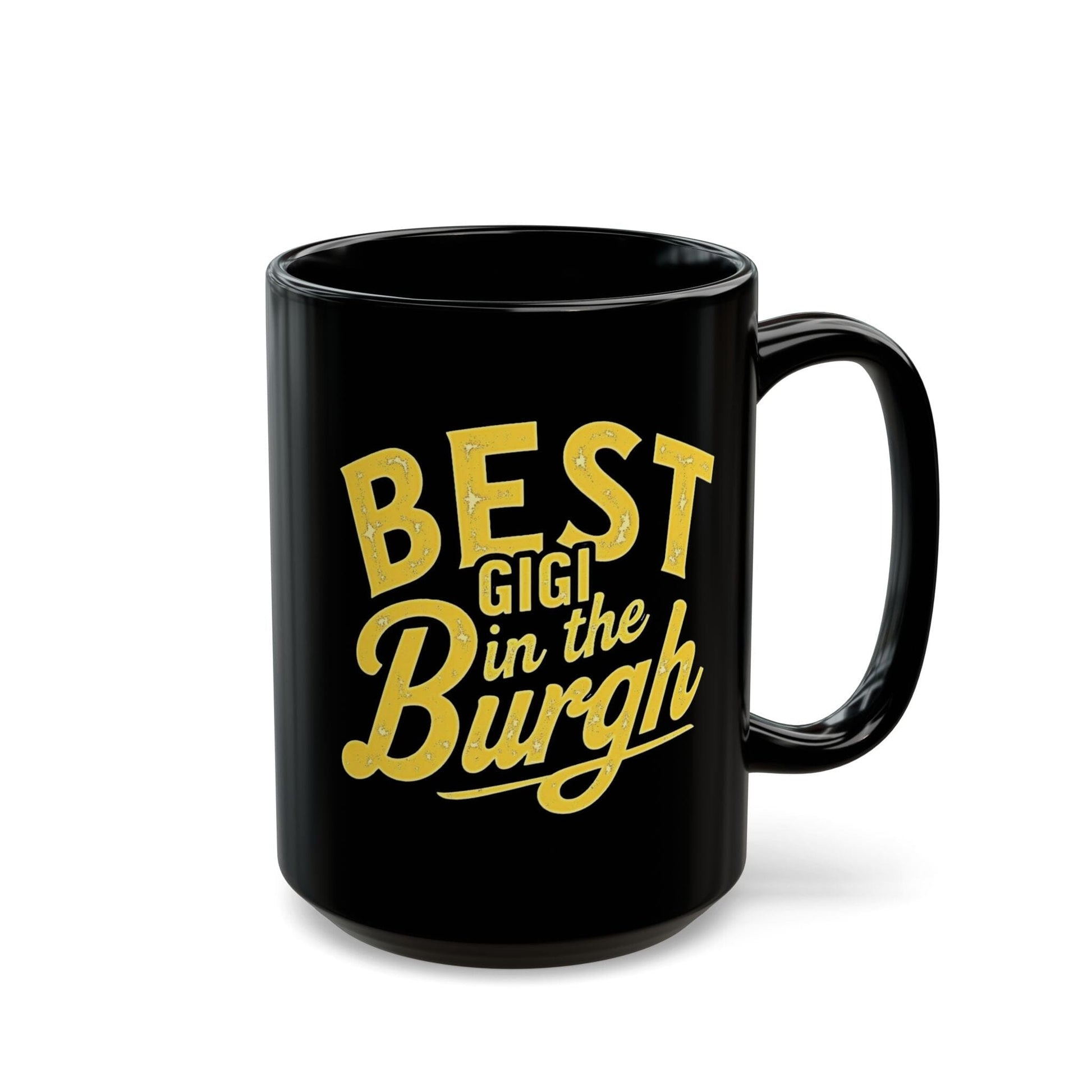 Gigi Coffee Mug - Pittsburgh Black & Gold - 11oz/15oz Mug Yinzergear 15oz
