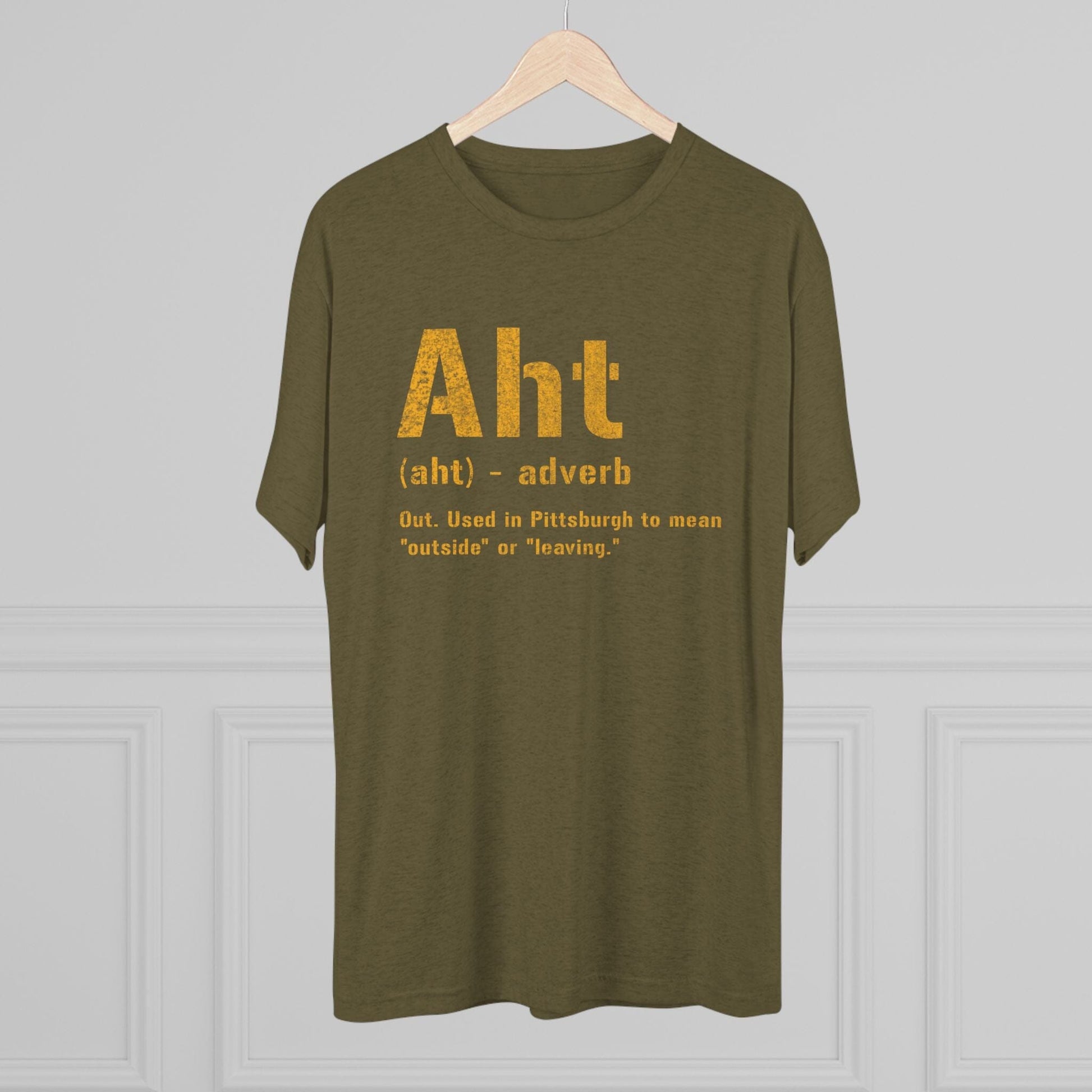 Aht Pittsburghese Definition T-Shirt – Tri-Blend Yinzer Shirt | Black and Gold Tee T-Shirt Yinzergear