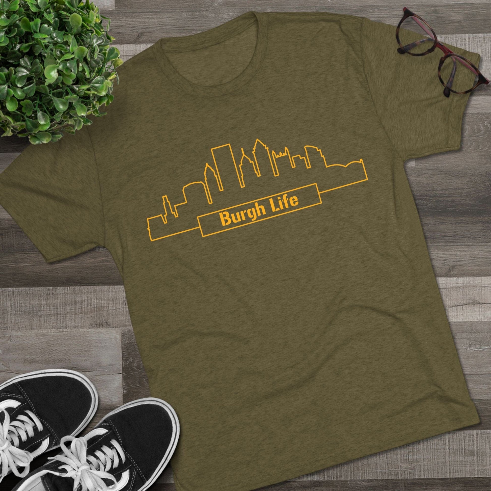 Burgh Life Pittsburgh Skyline Tee - Steel City Shirt T-Shirt Printify
