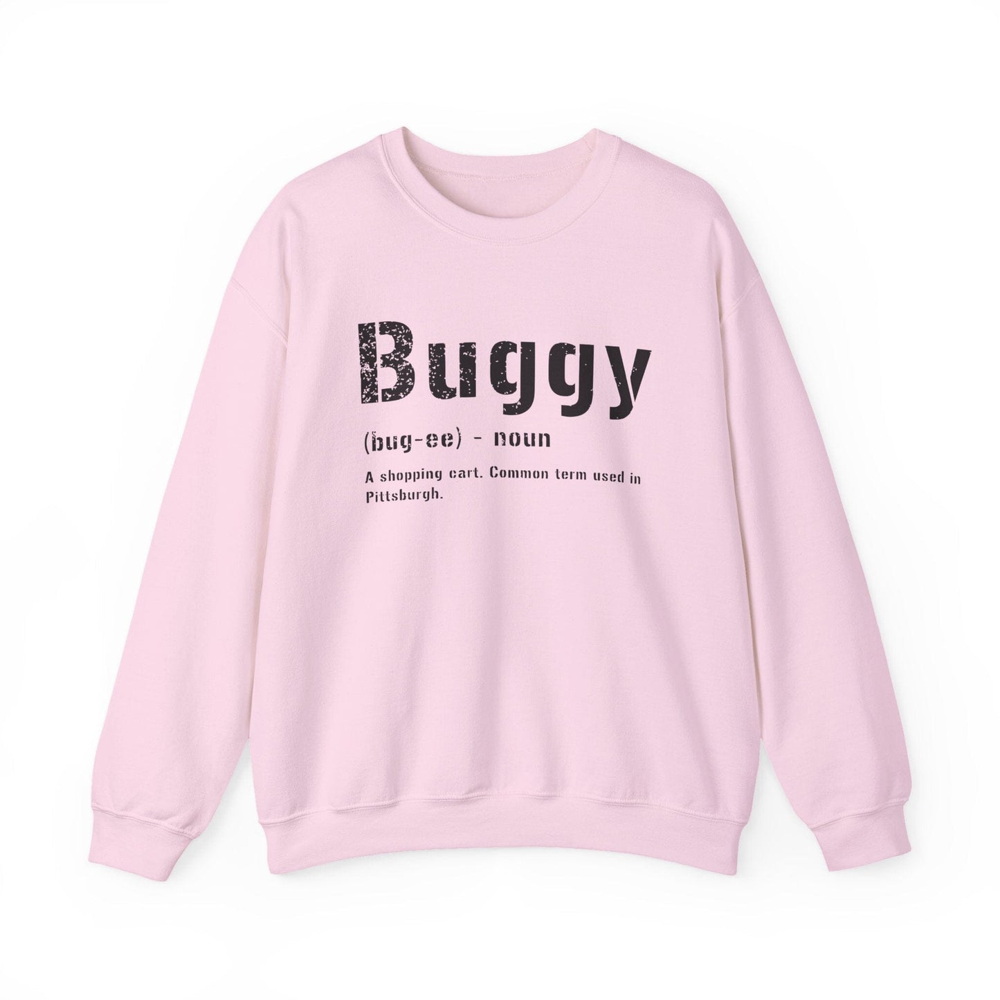 Buggy Sweatshirt - Pittsburghese Crewneck Sweatshirt Yinzergear S Light Pink