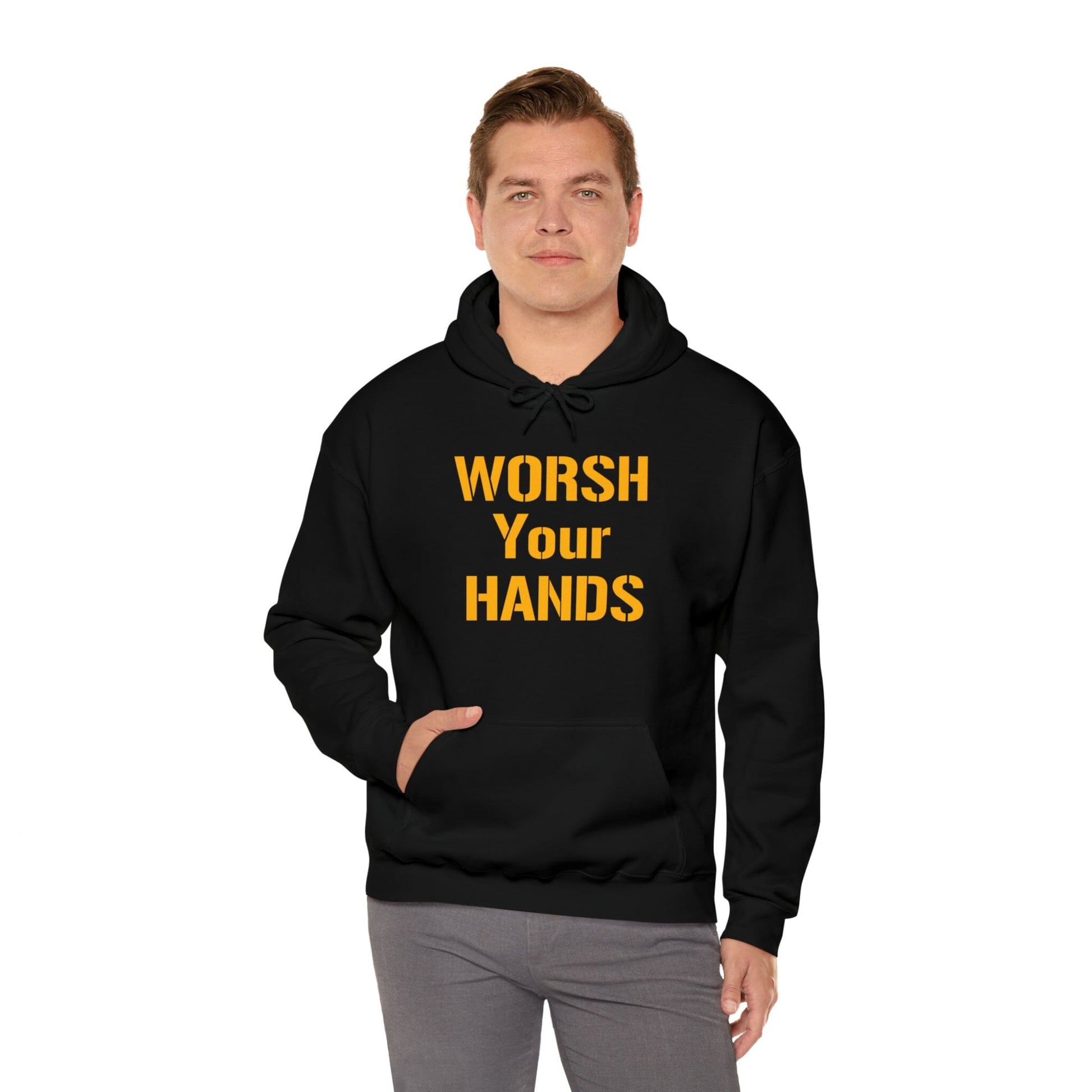 Worsh Your Hards Hoodie Hoodie Printify