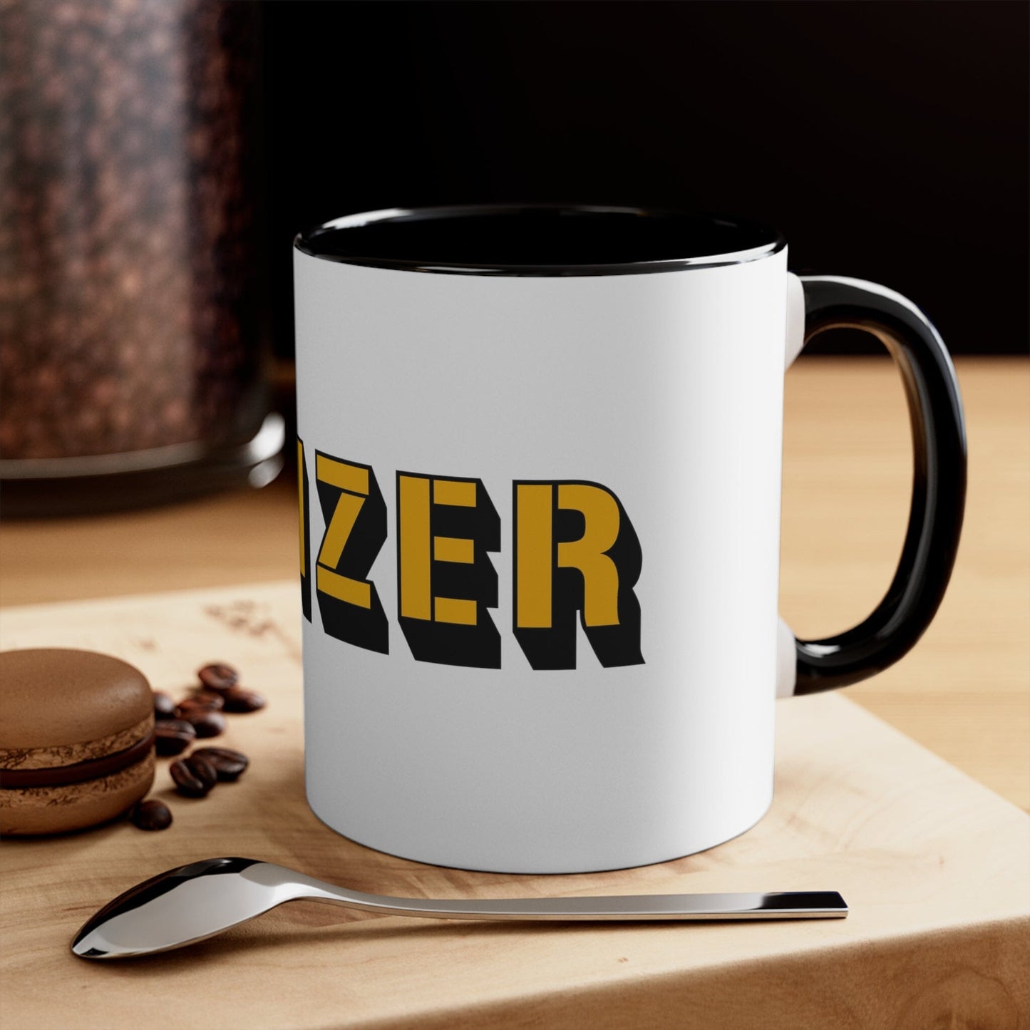Yinzer 11oz White Coffee Mug - 3D Text Pittsburgheese Mug Printify