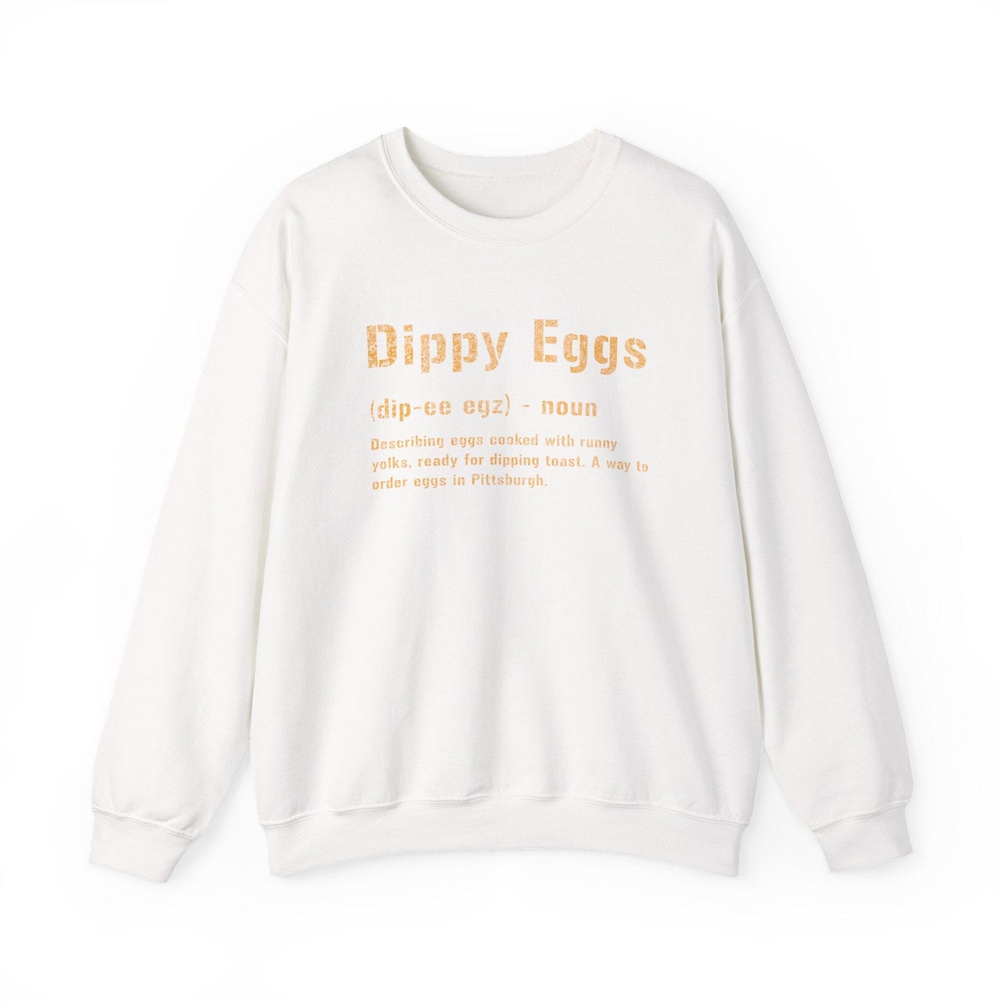 Dippy Eggs Definition Sweatshirt - Pittsburghese Crewneck Sweatshirt Yinzergear S White
