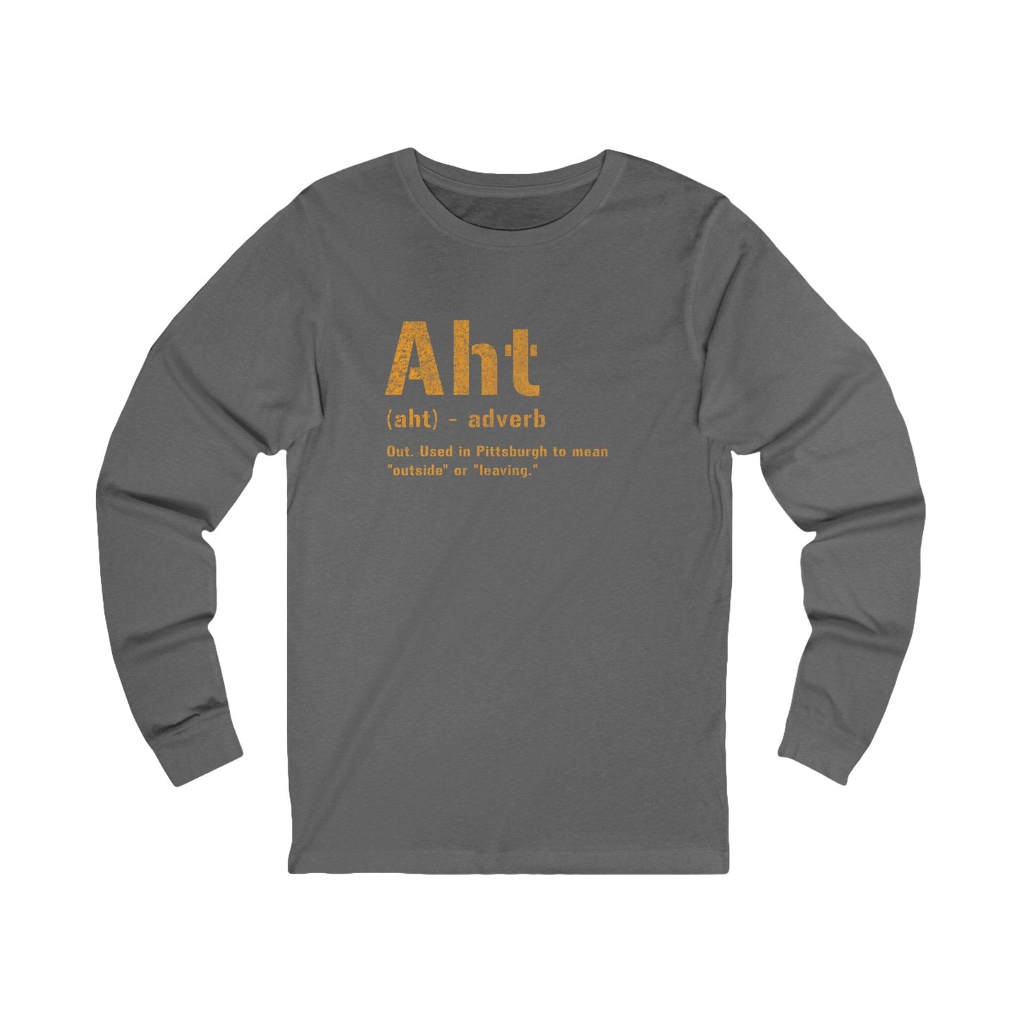 Aht Pittsburghese Definition Long Sleeve Shirt – Black and Gold Yinzer Tee | Fast Shipping Long-sleeve Yinzergear S Grey TriBlend