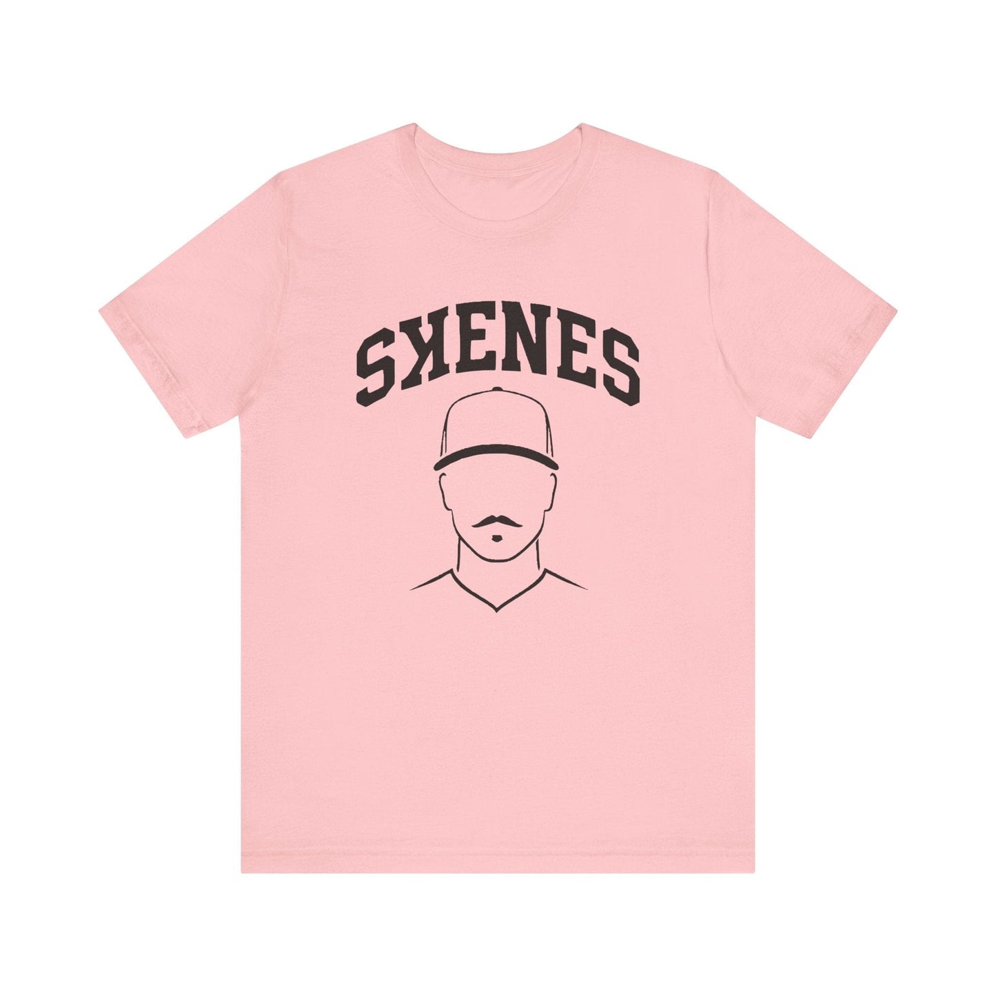Paul Skenes Mustache Tee – Pittsburgh Baseball Shirt in Black and Gold | Unisex Fan Apparel T-Shirt Yinzergear Pink XS
