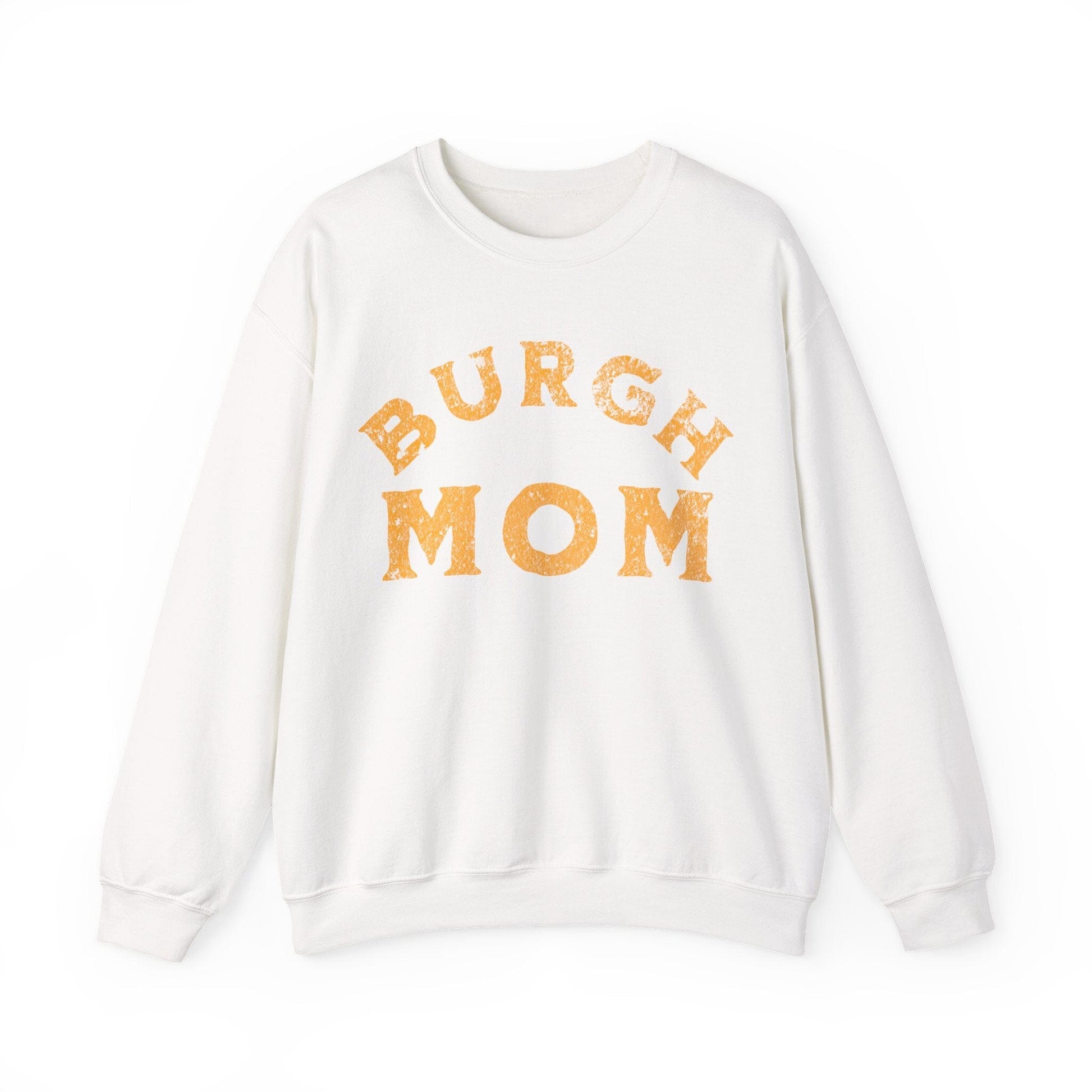 Burgh Mom Sweatshirt - Pittsburgh Mom Gift Sweatshirt Yinzergear S White