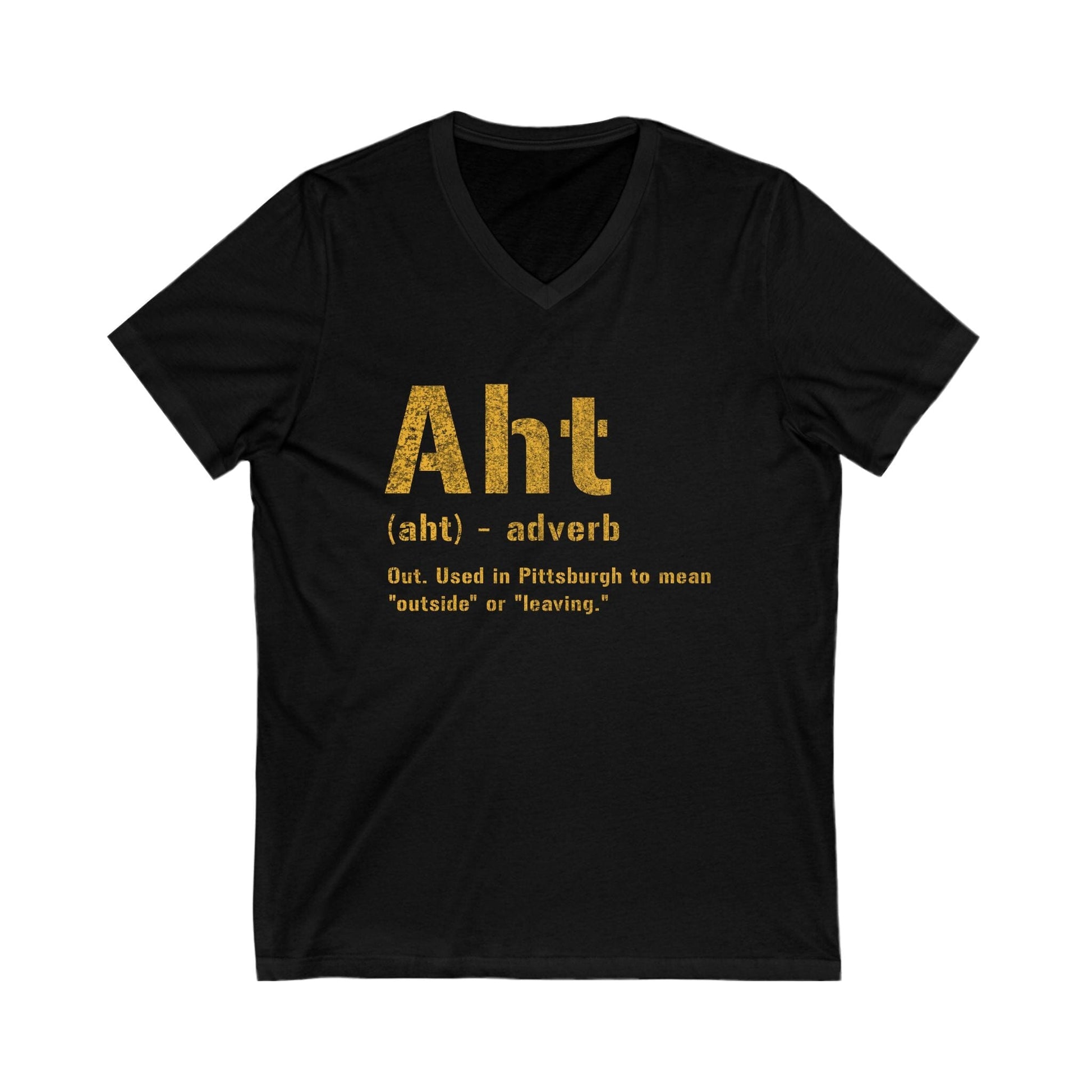 Aht Pittsburgh Shirt - Pittsburghese V-Neck Tee V-neck Printify S Black