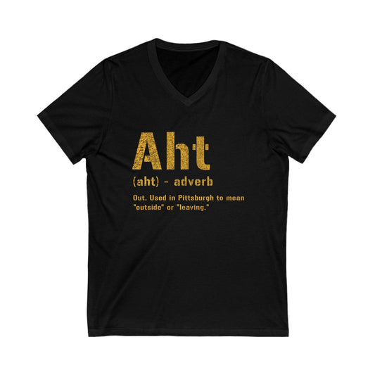Aht Pittsburgh Shirt - Pittsburghese V-Neck Tee V-neck Printify S Black