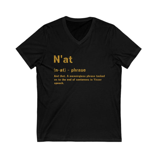 N'at Pittsburgh V-Neck Tee - Yinzer Pittsburghese Shirt V-neck Printify S Black