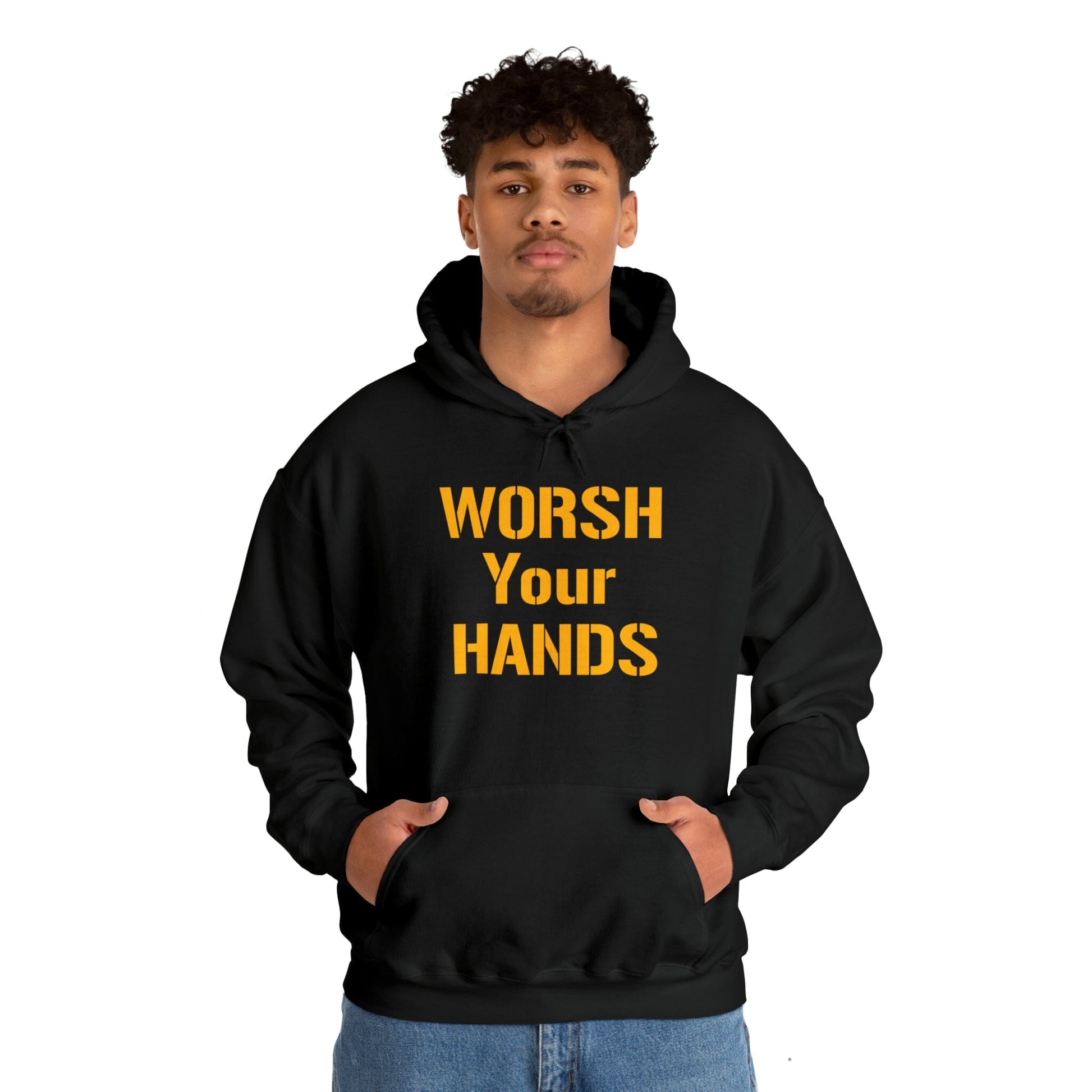 Worsh Your Hards Hoodie Hoodie Printify